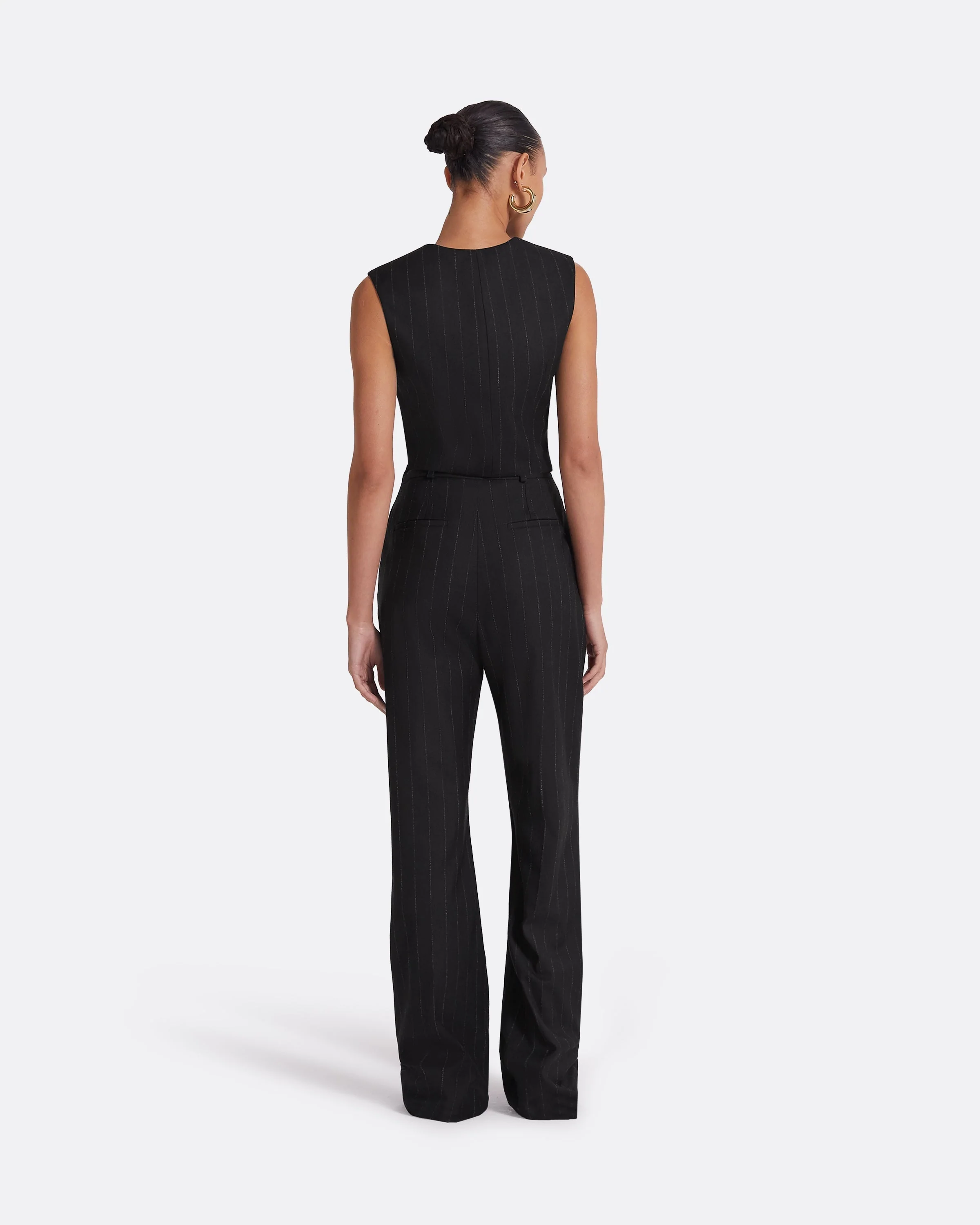Ferna Black Pinstripe Trousers - Image 9