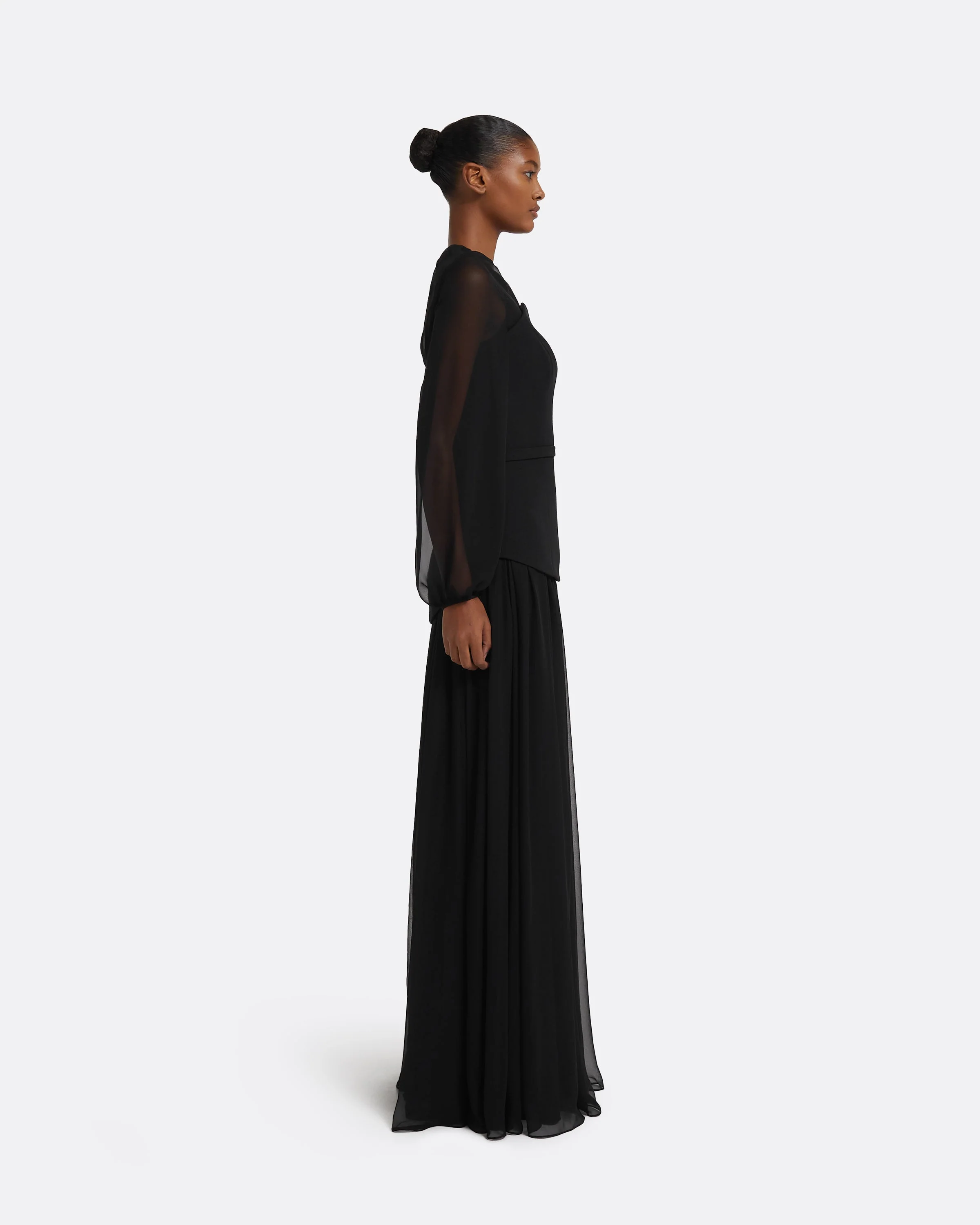 Finley Long Dress in Black - Image 4