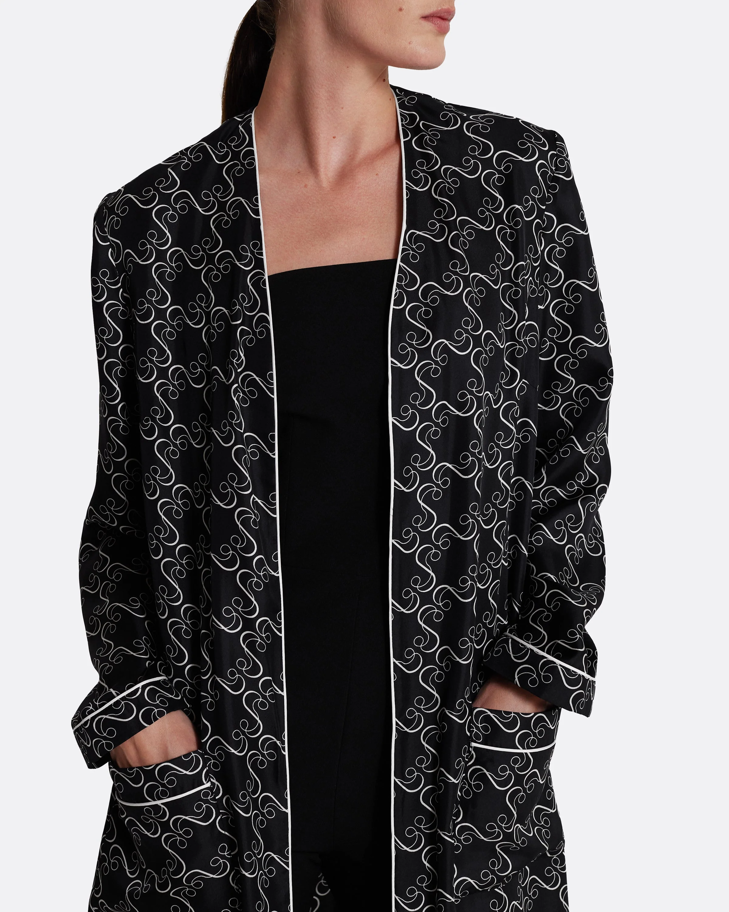 Fiorella Jacket in Ecru on Black - Image 13