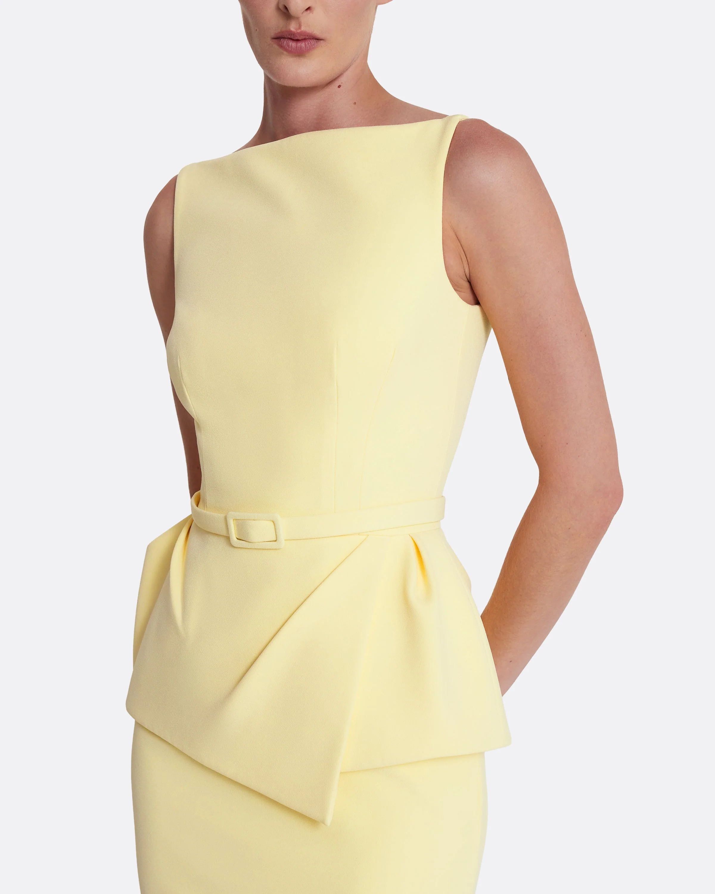 Flaminia Midi Dress Midi in Pale Yellow - Image 8