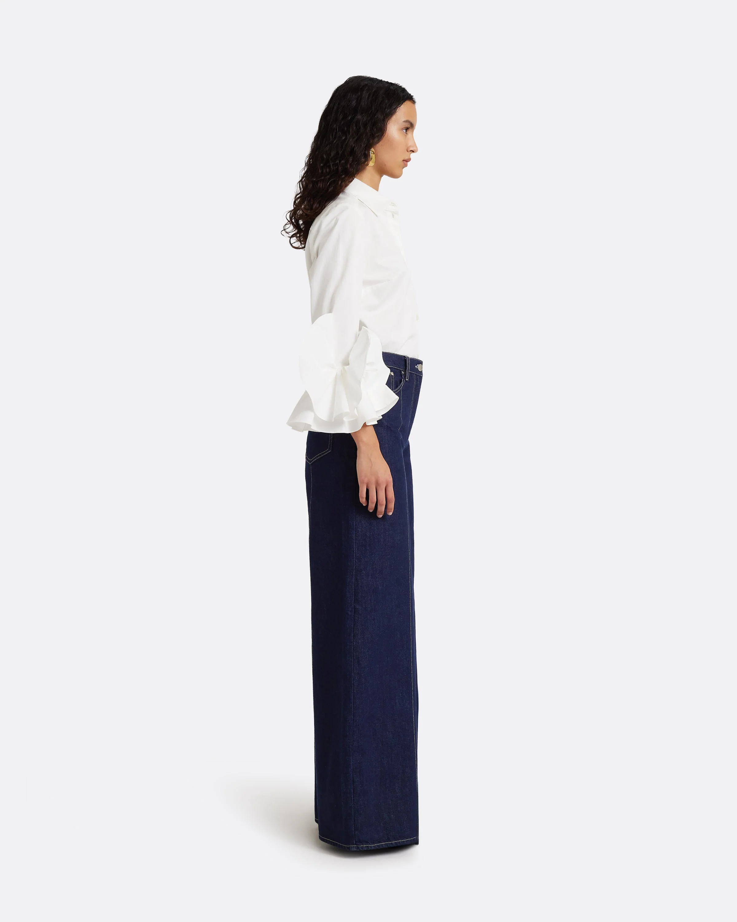 Fulvia Denim Trouser in Dark Wash - Image 7