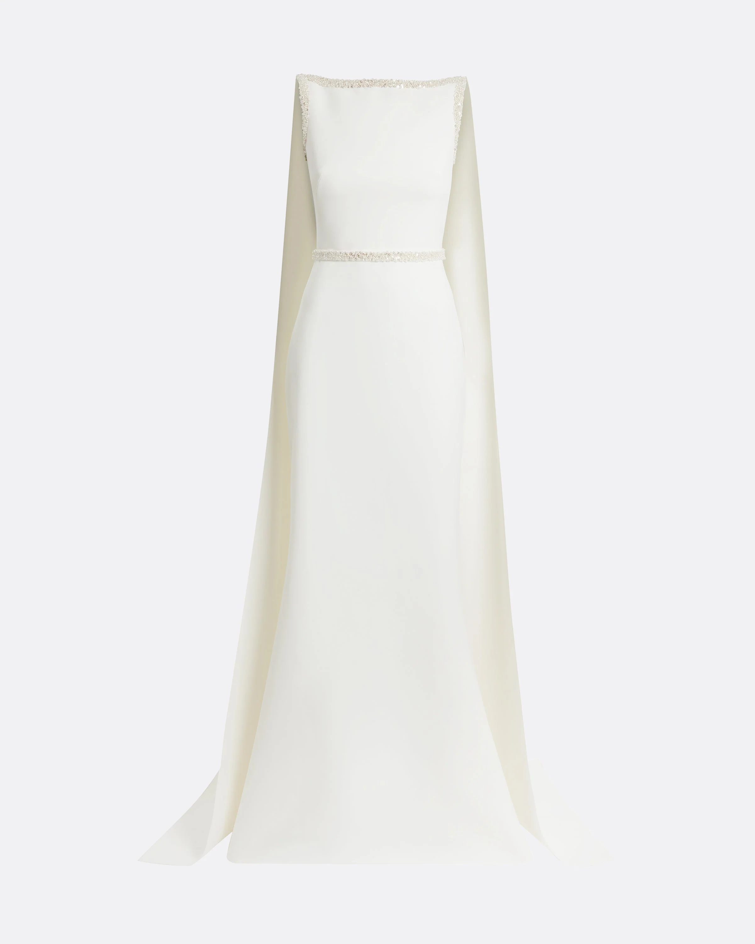 Ginevra Ivory Long Dress With Embroidered Belt - Image 10