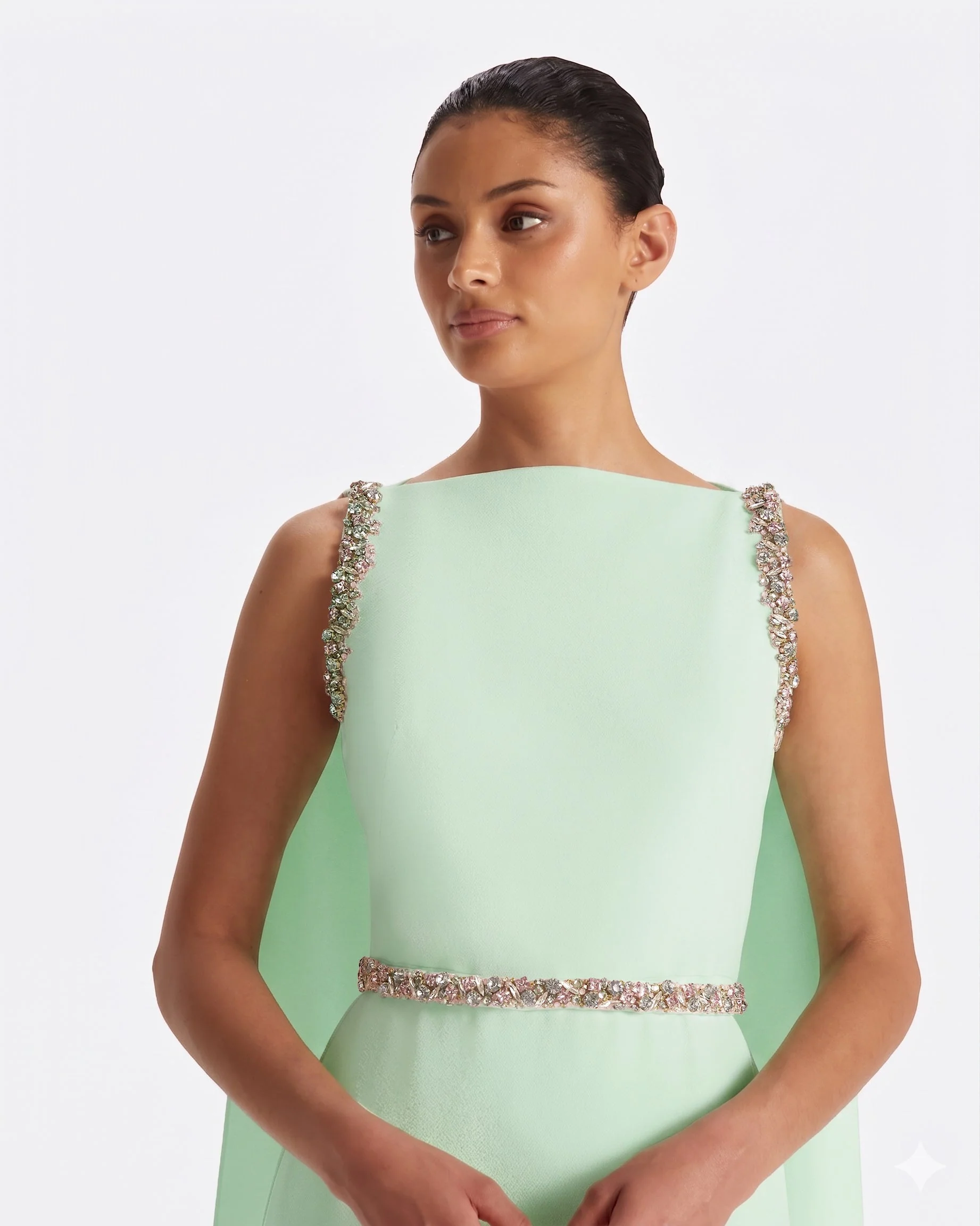 Ginevra Long Dress in Jade - Image 3