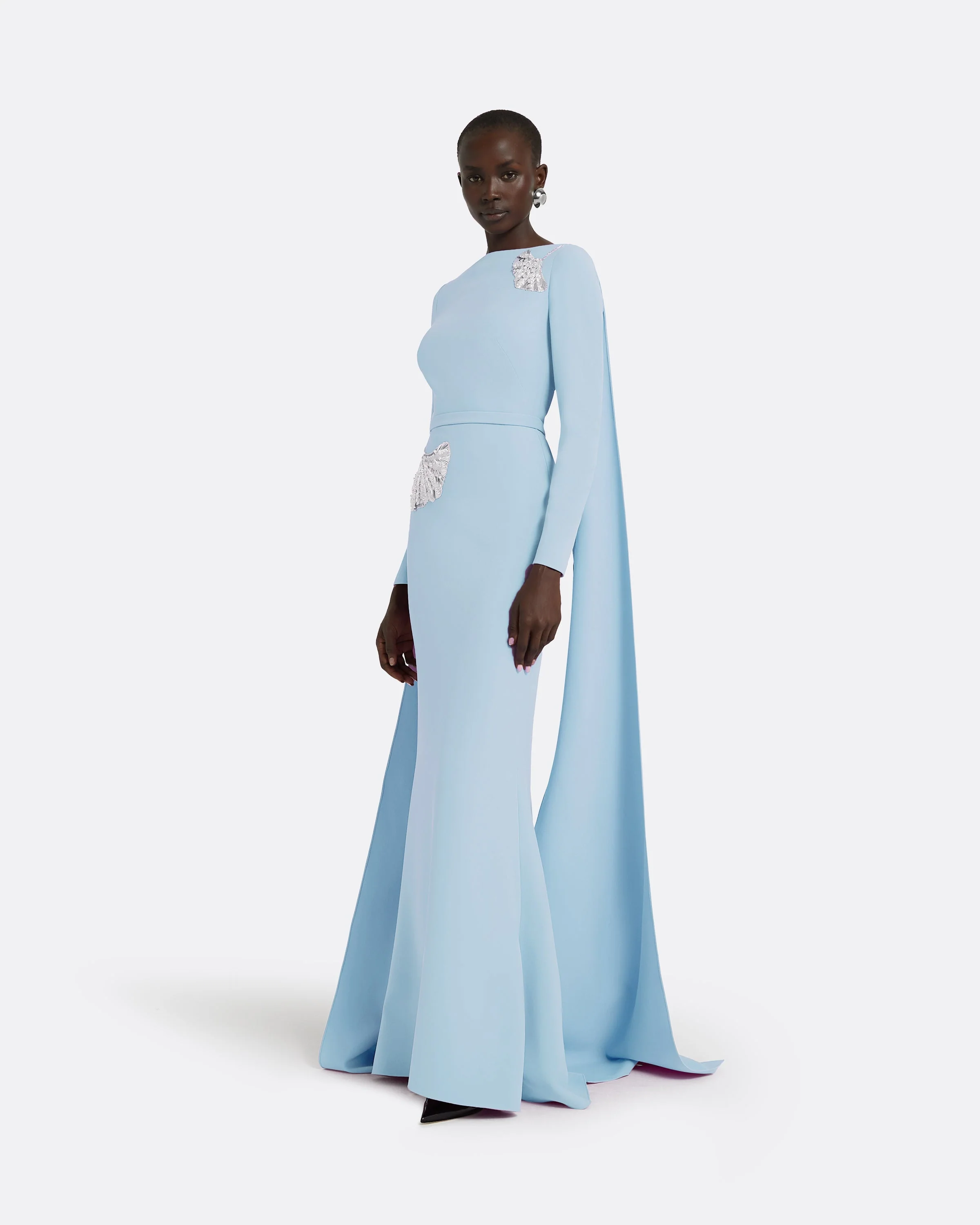 Ginevra Pale Blue Long Dress - Image 9