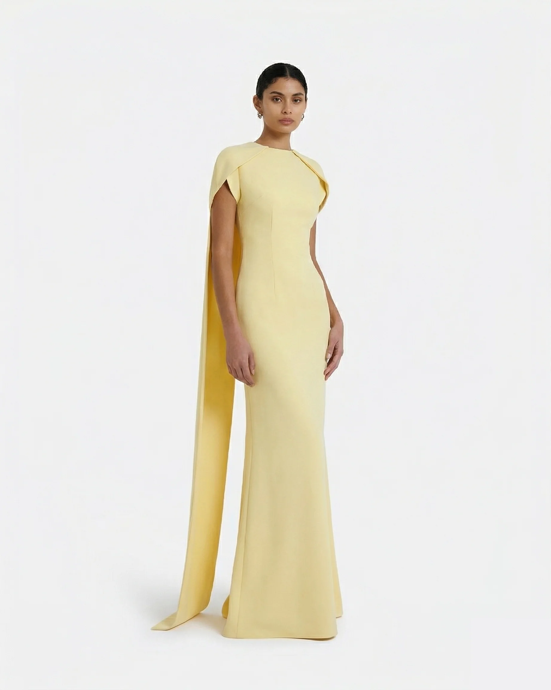 Ginkgo Long Dress in Pale Yellow - Image 9