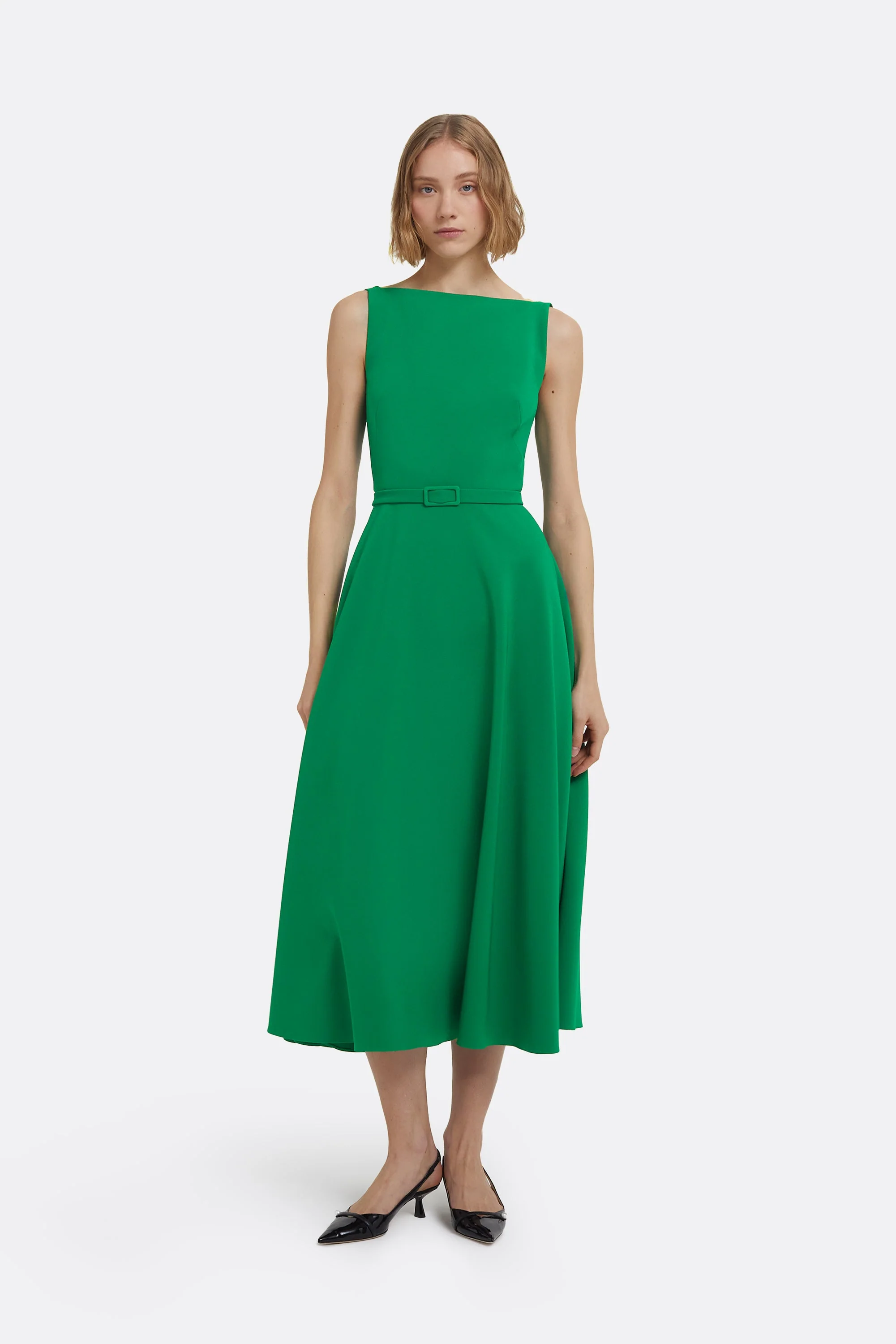 Ginny Midi Dress in Jewel Green - Image 11