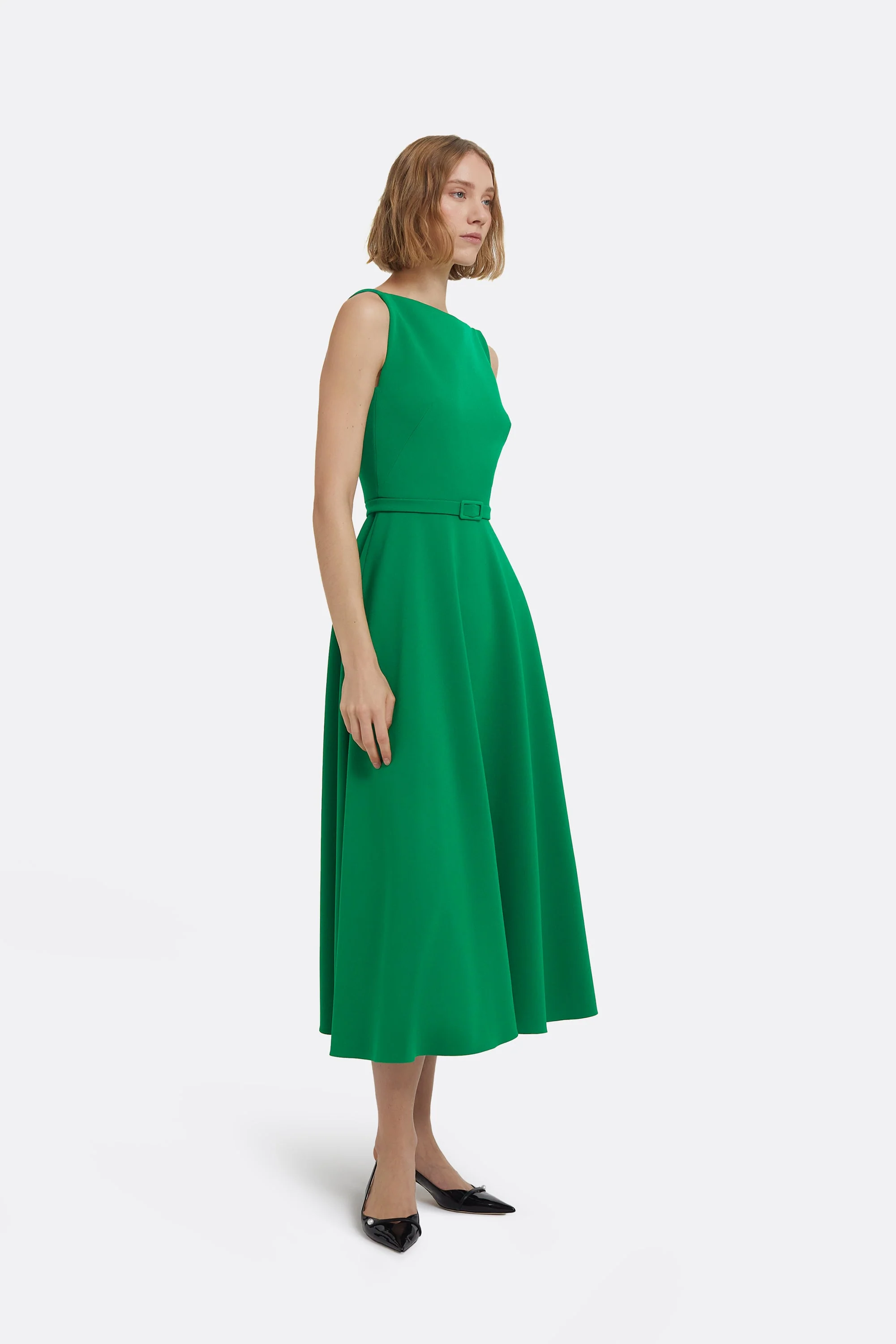 Ginny Midi Dress in Jewel Green - Image 14