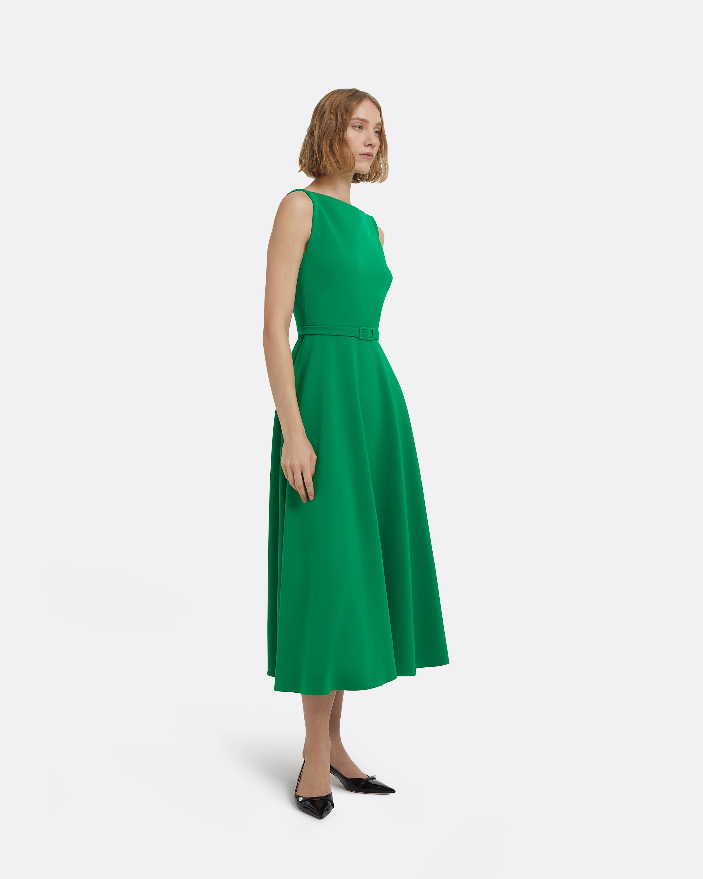 Ginny Midi Dress in Jewel Green - Image 9