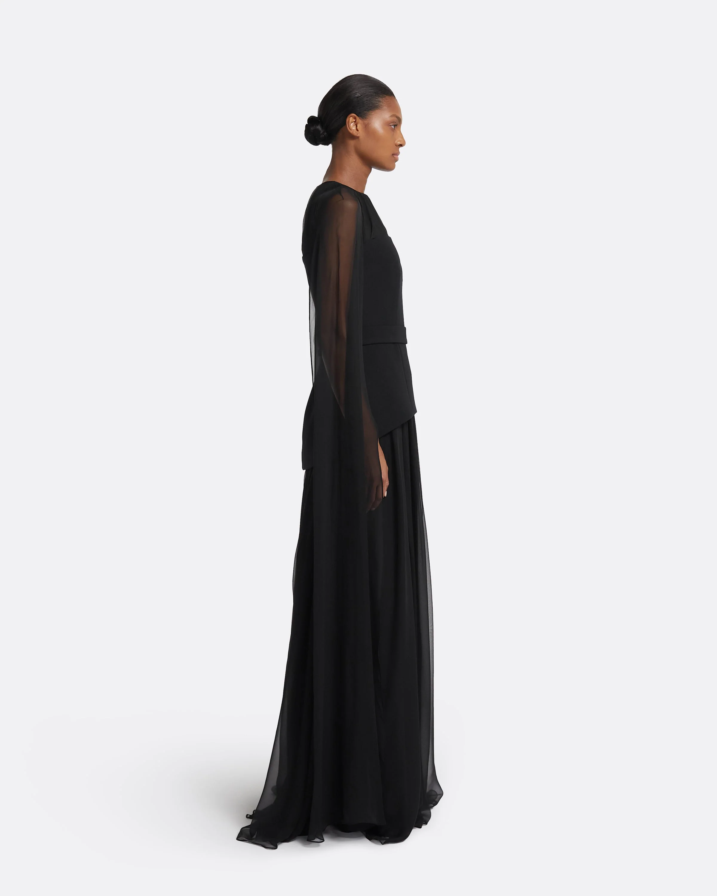 Gloria Black Long Dress - Image 4