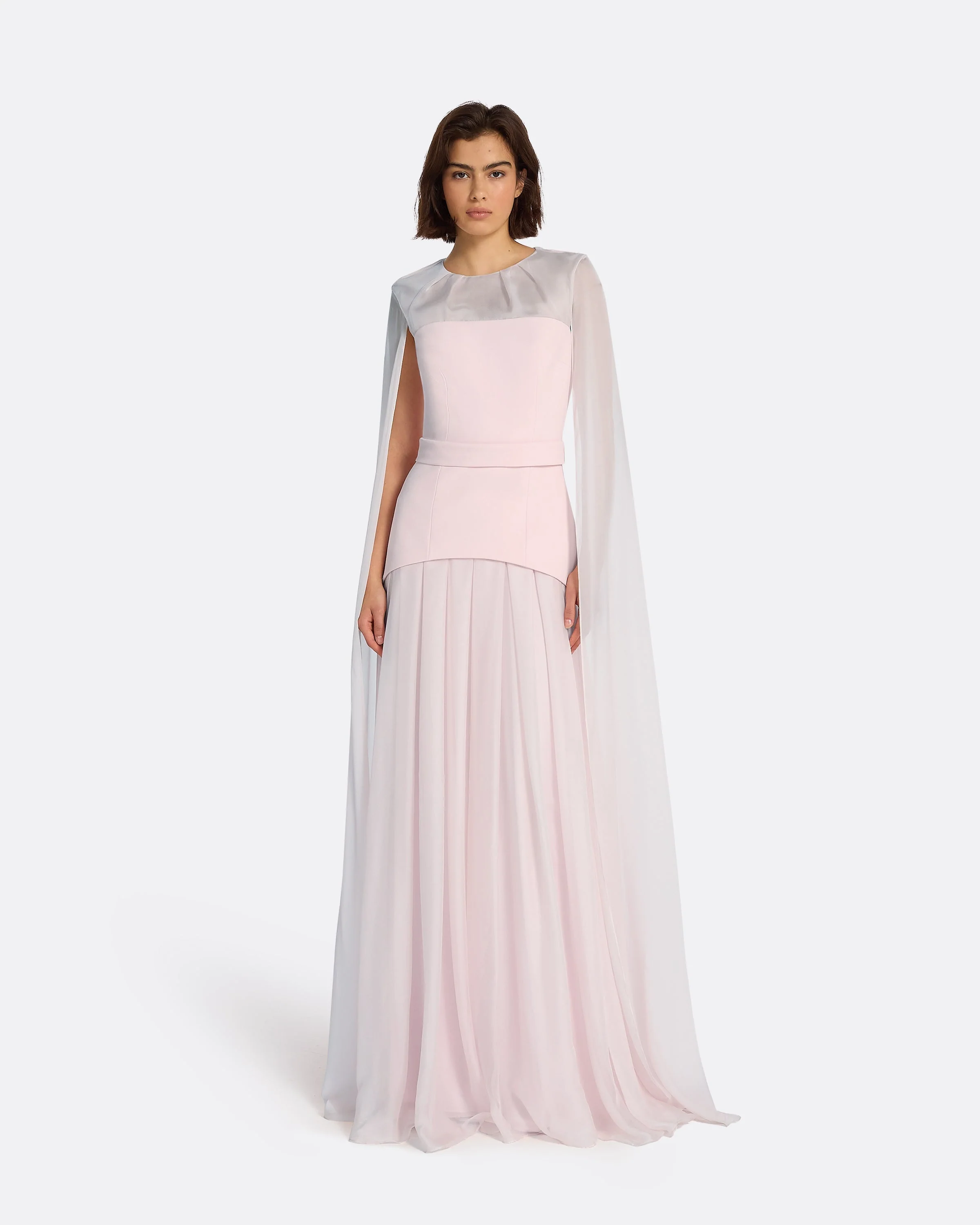 Gloria Pale Pink Long Dress - Image 11