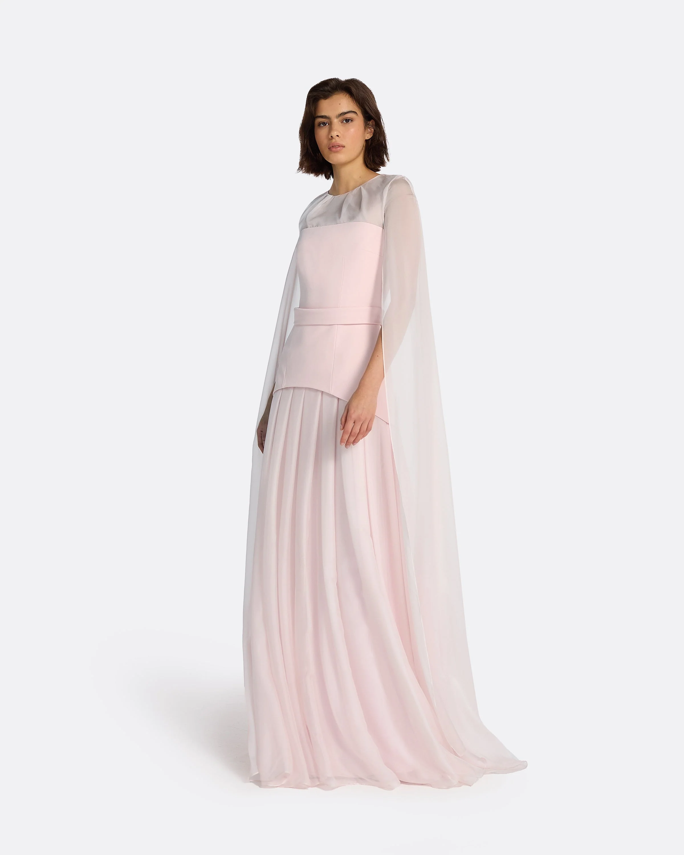 Gloria Pale Pink Long Dress - Image 19
