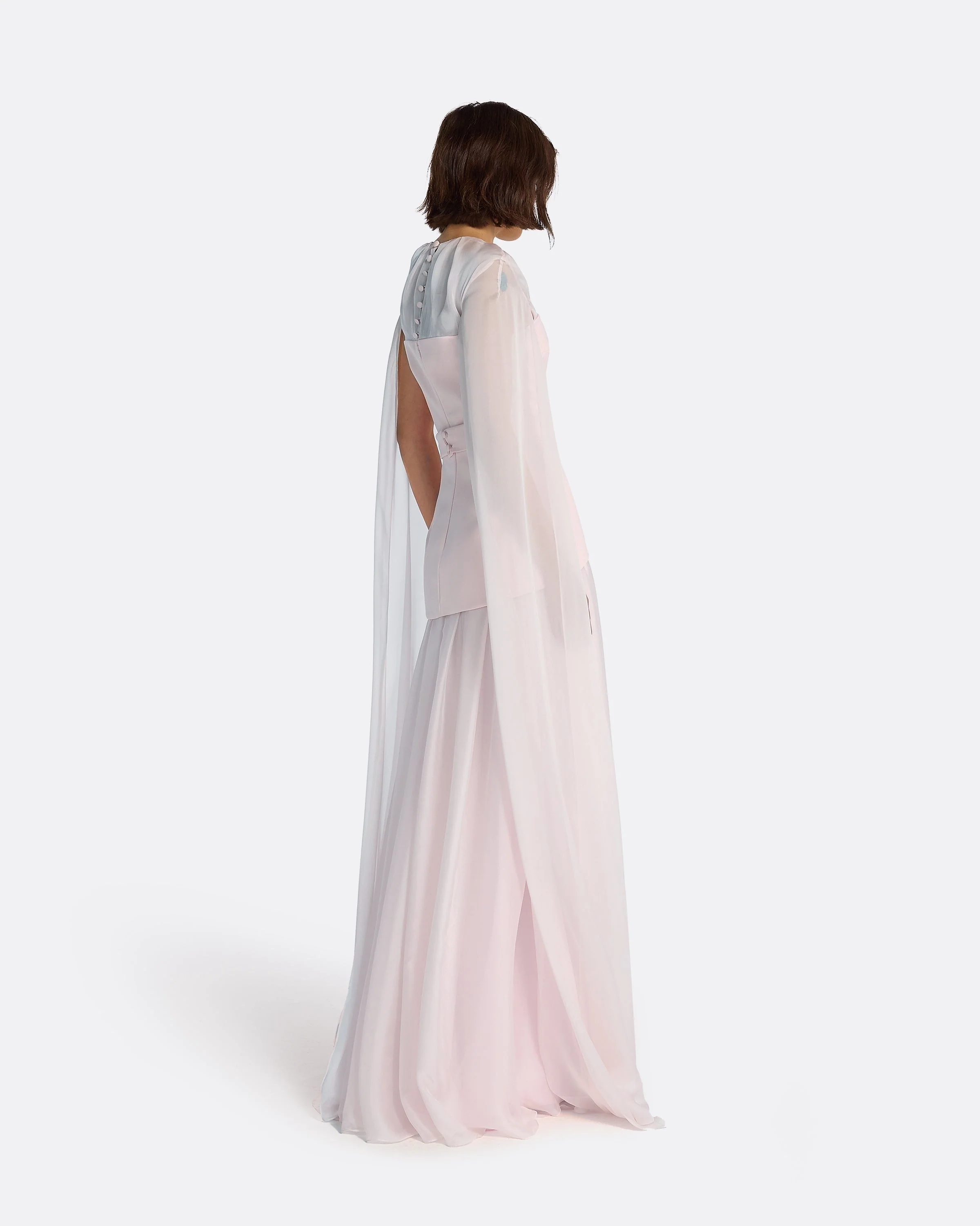 Gloria Pale Pink Long Dress - Image 22