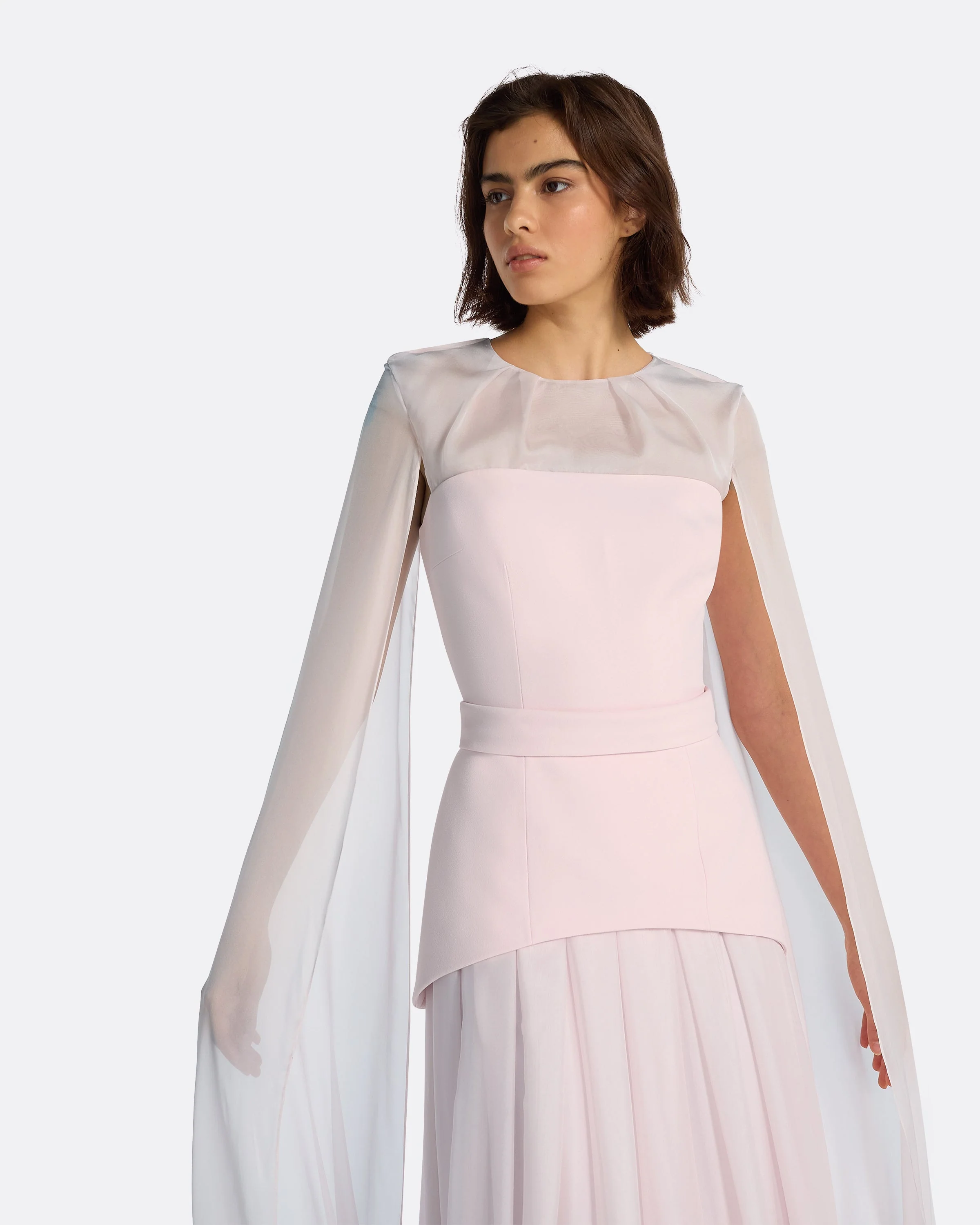 Gloria Pale Pink Long Dress - Image 28