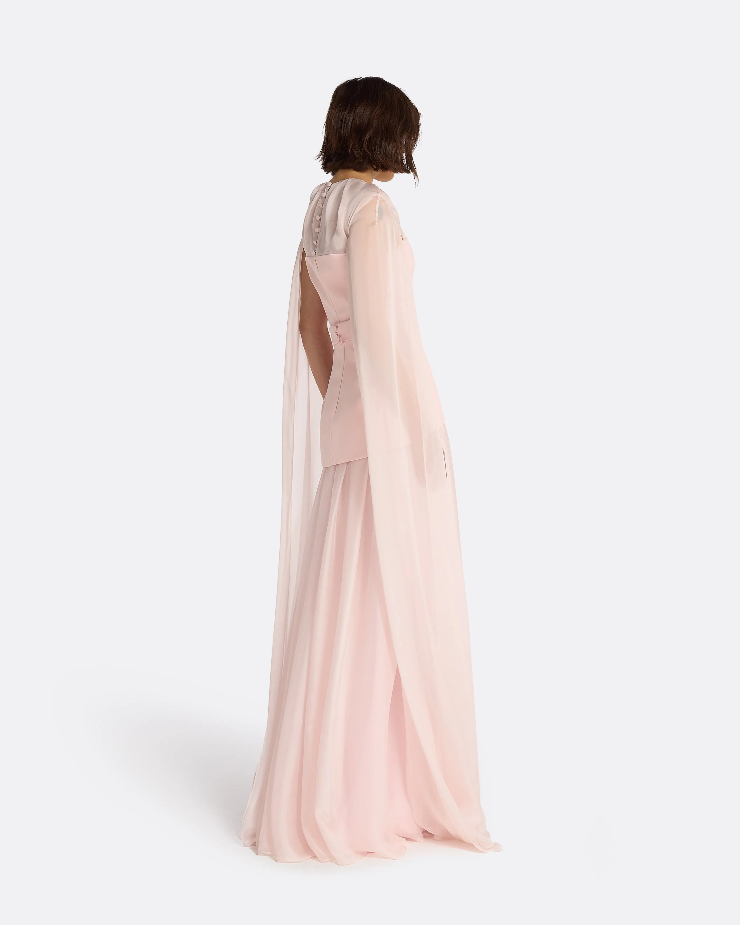 Gloria Pale Pink Long Dress - Image 7