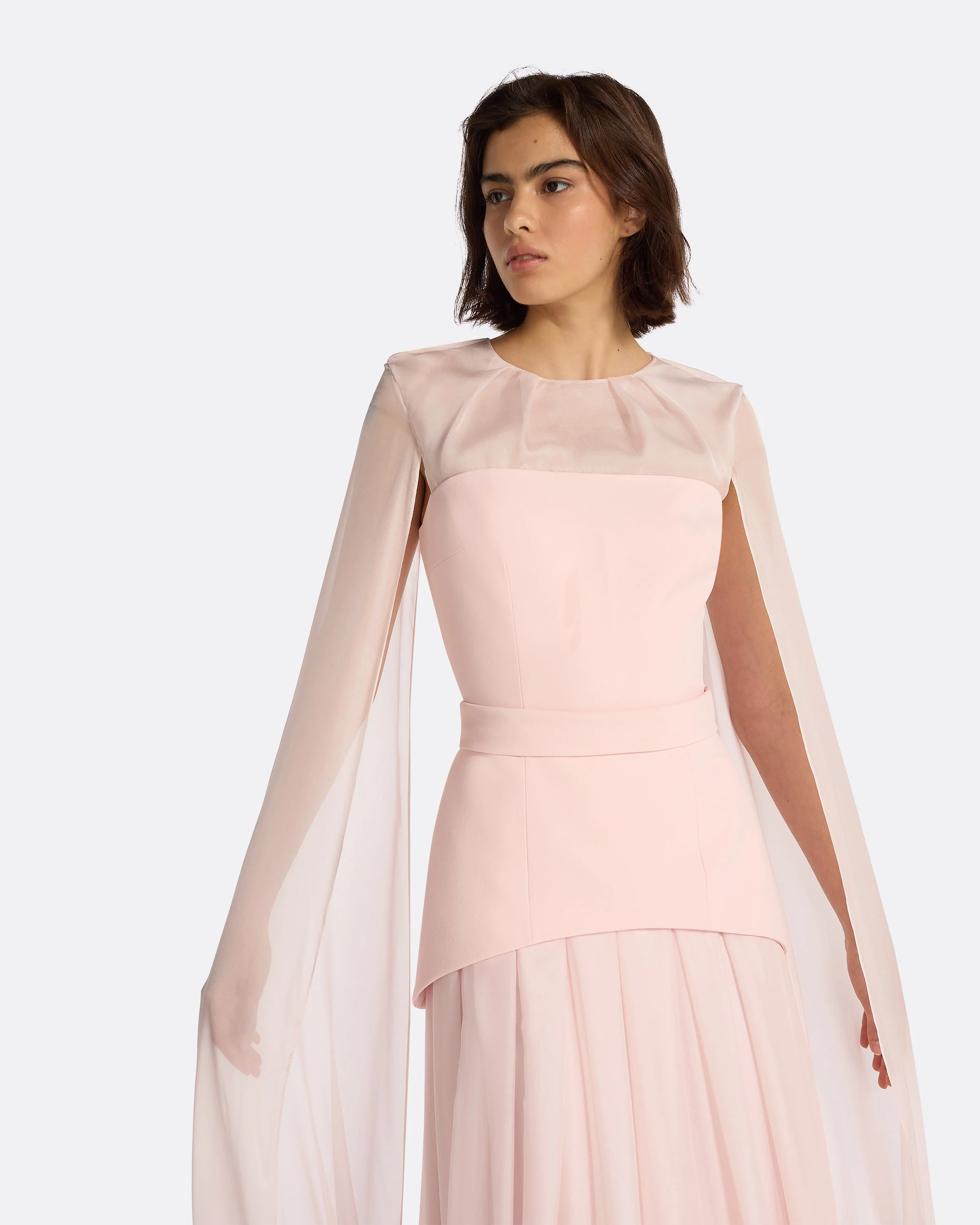 Gloria Pale Pink Long Dress - Image 8