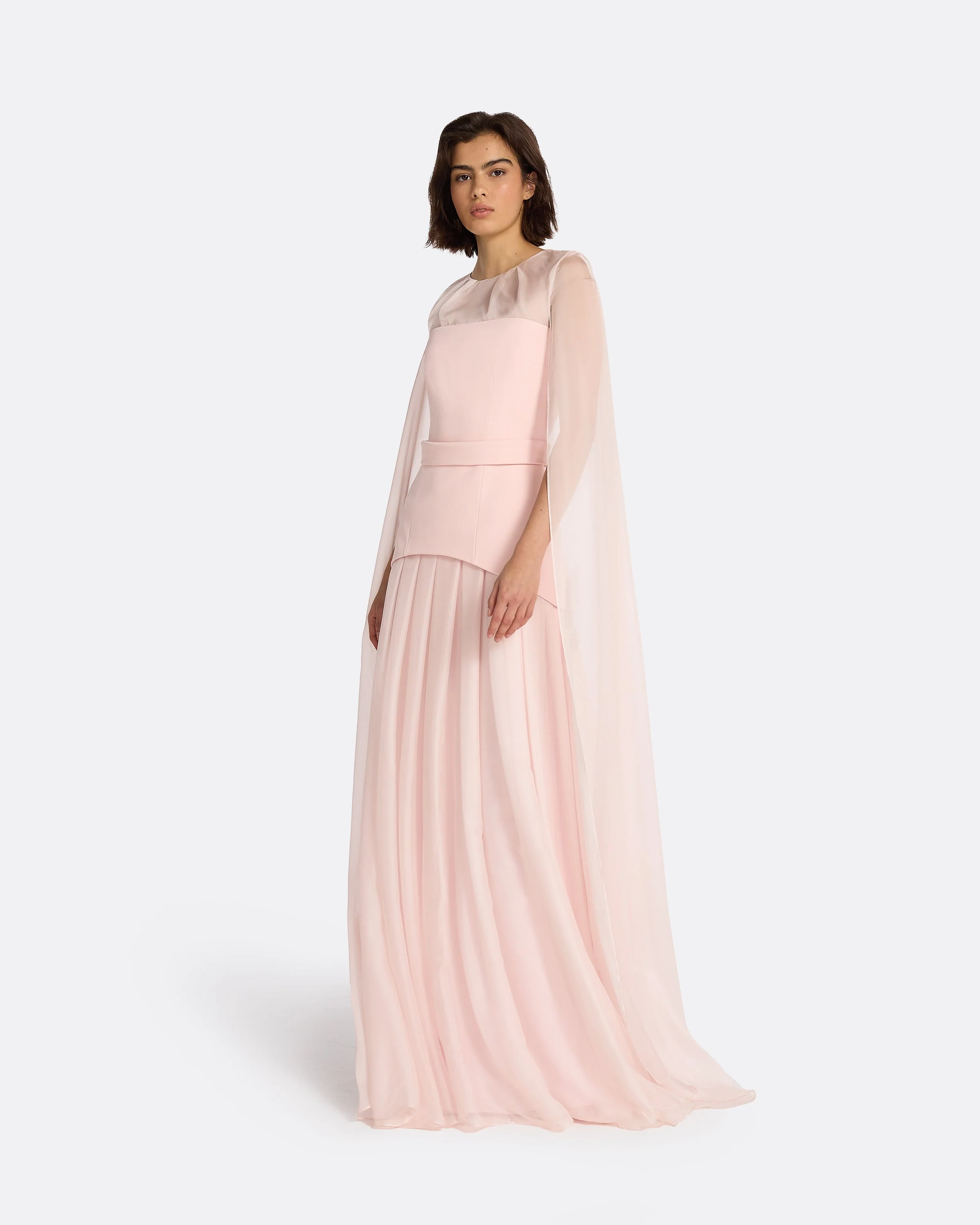 Gloria Pale Pink Long Dress - Image 9