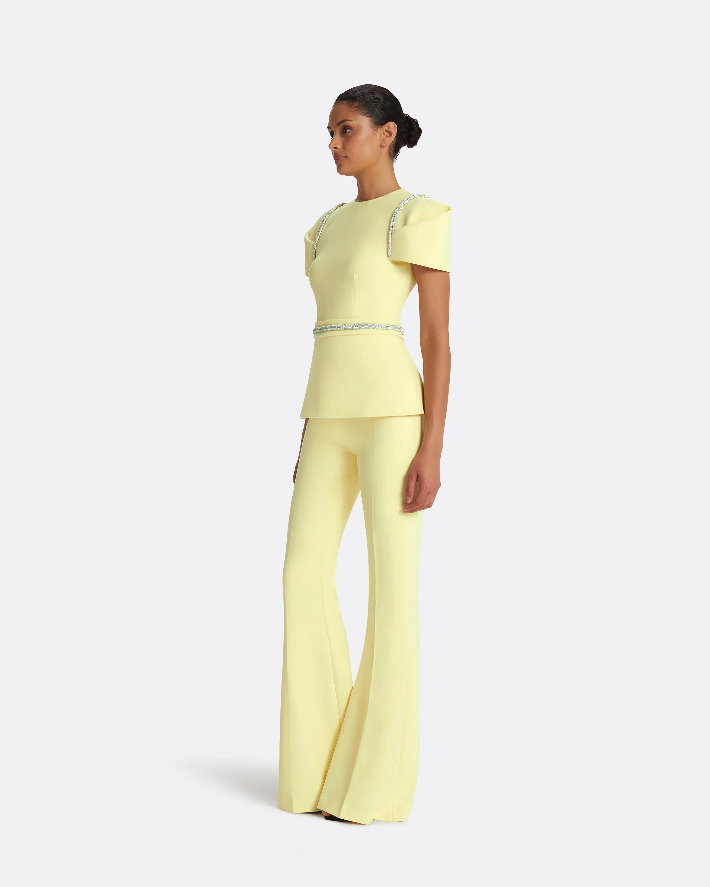 Halluana Pale Yellow Trousers - Image 9