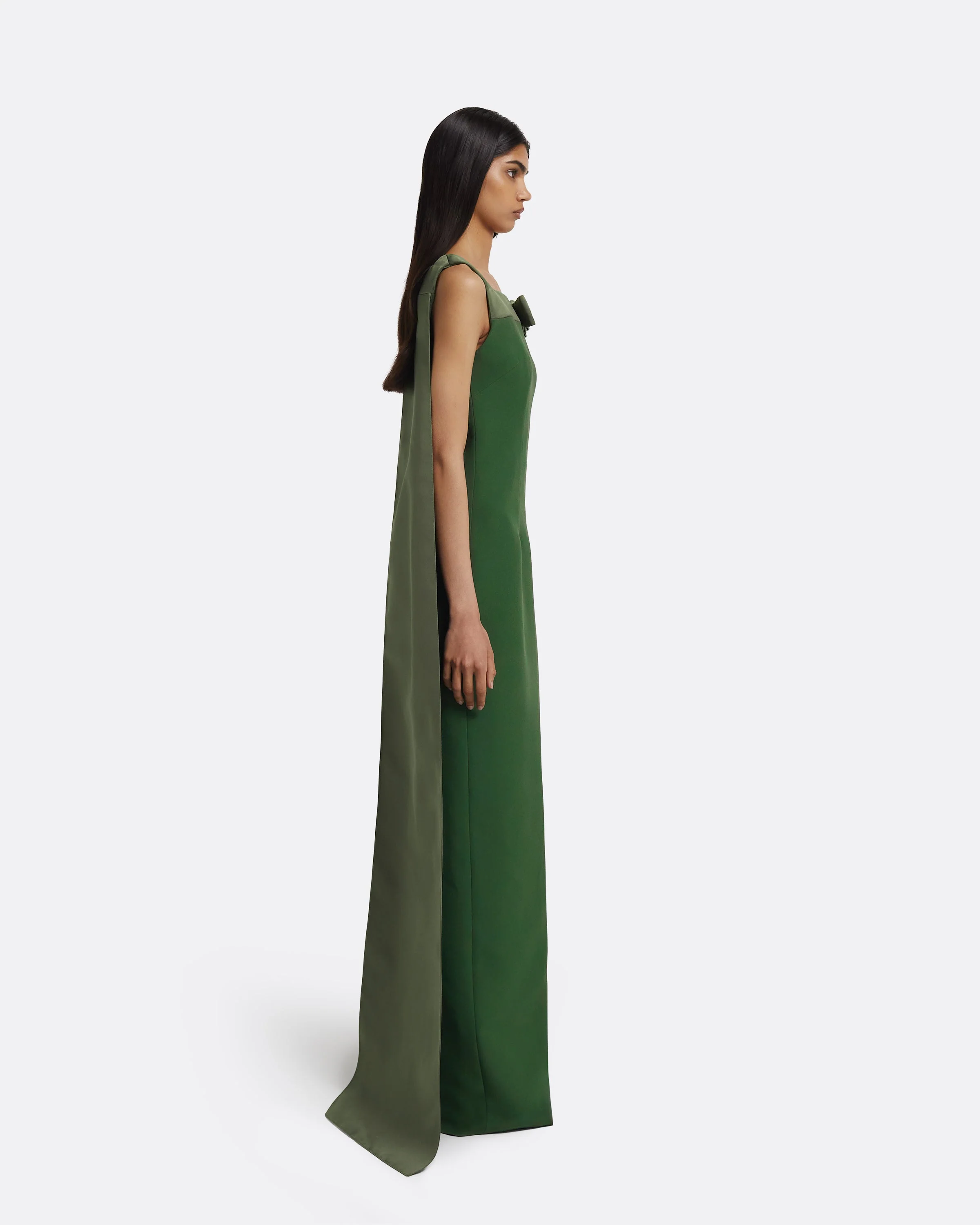 Harley Long Dress in Moss Green - Image 4