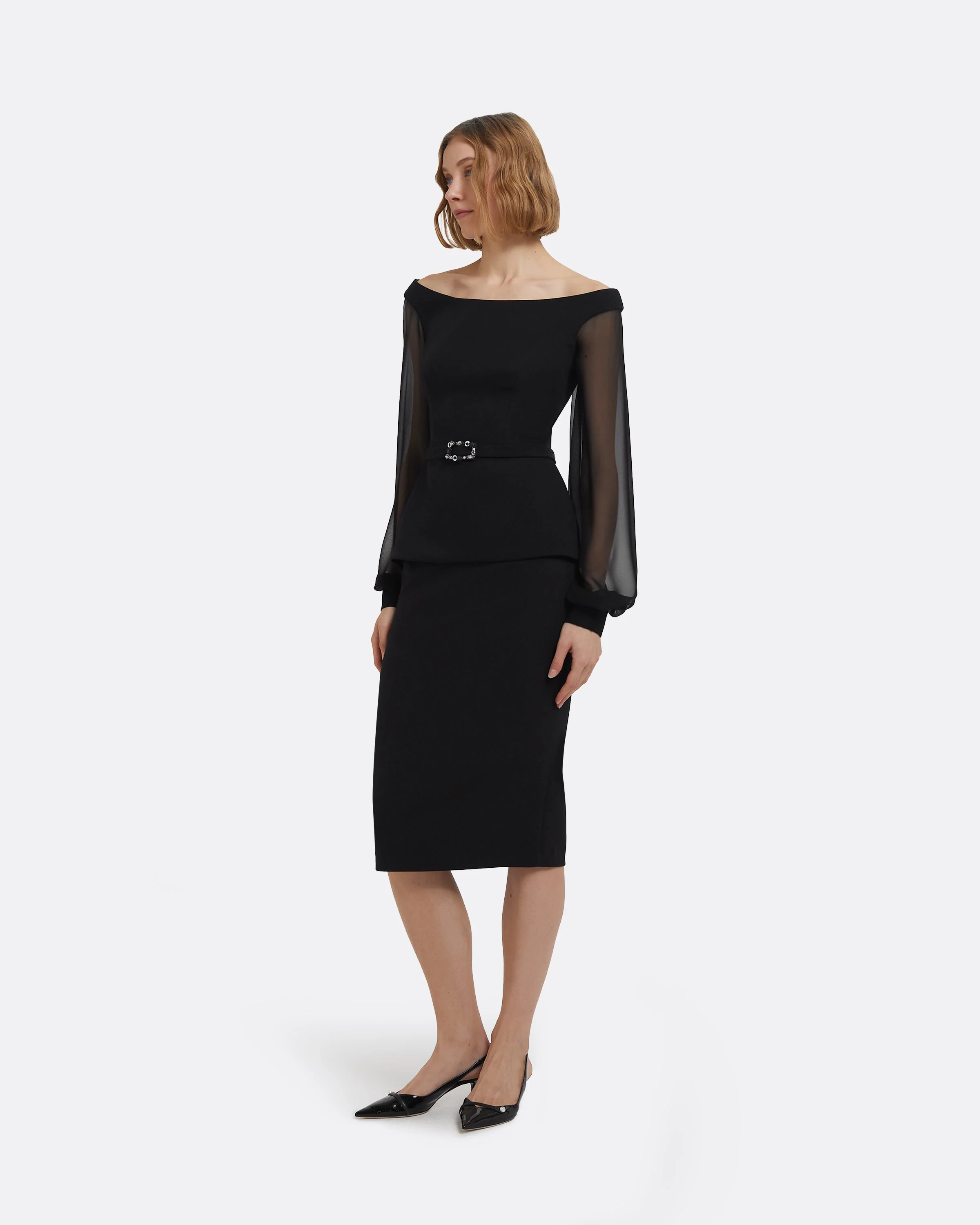 Hokoku Black Pencil Skirt - Image 7