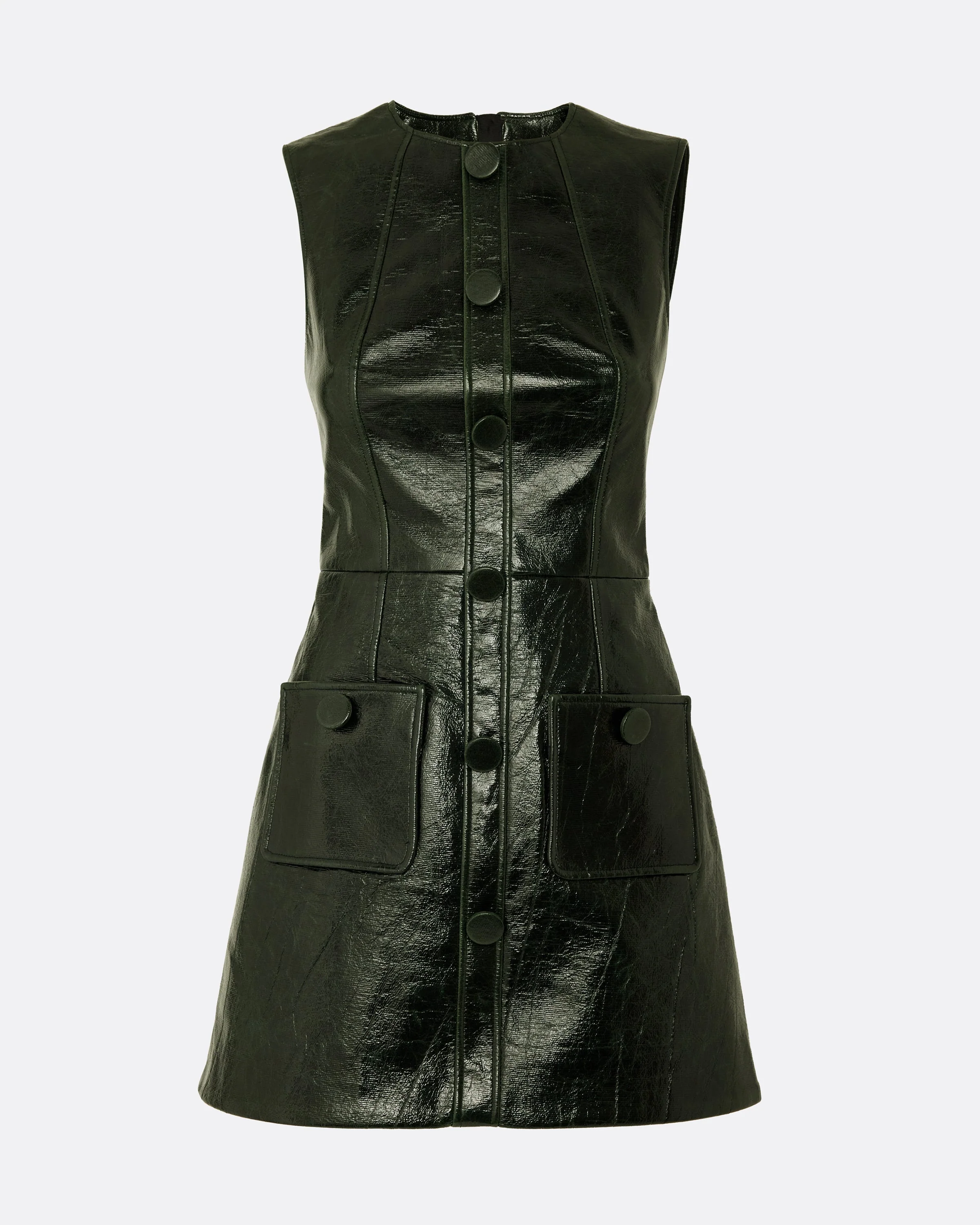 Hunter Mini Dress in Collard Green - Image 10