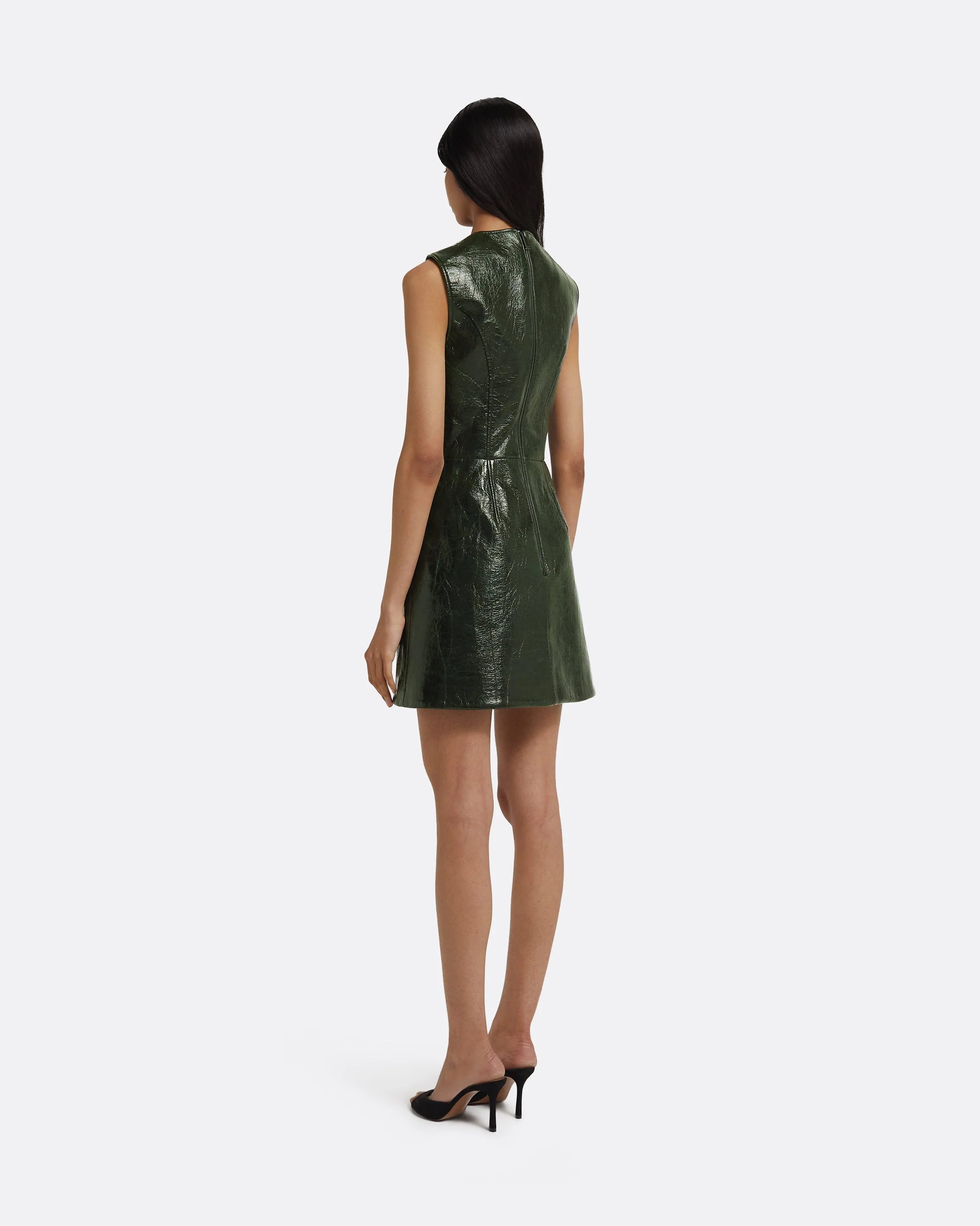 Hunter Mini Dress in Collard Green - Image 2