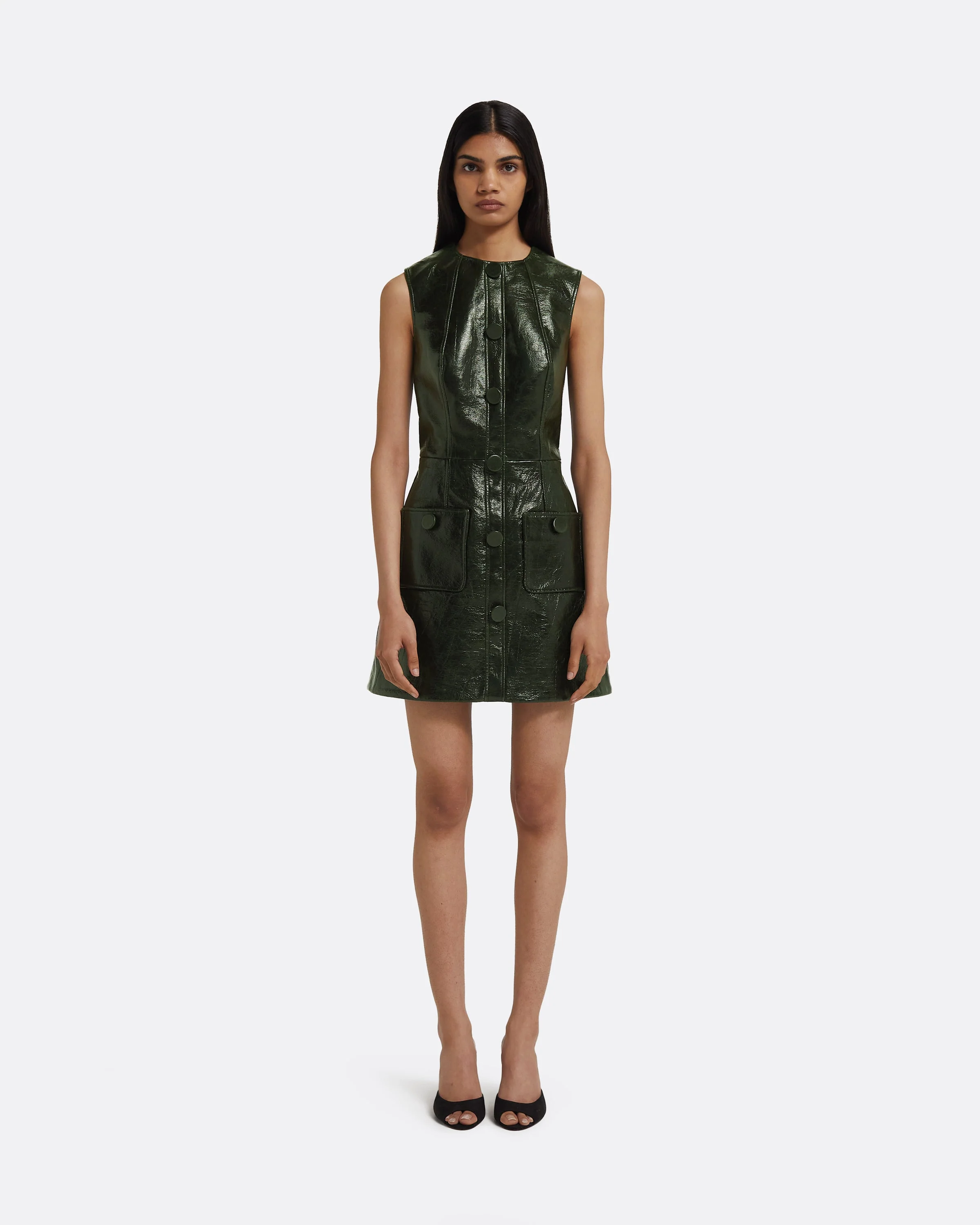Hunter Mini Dress in Collard Green - Image 6