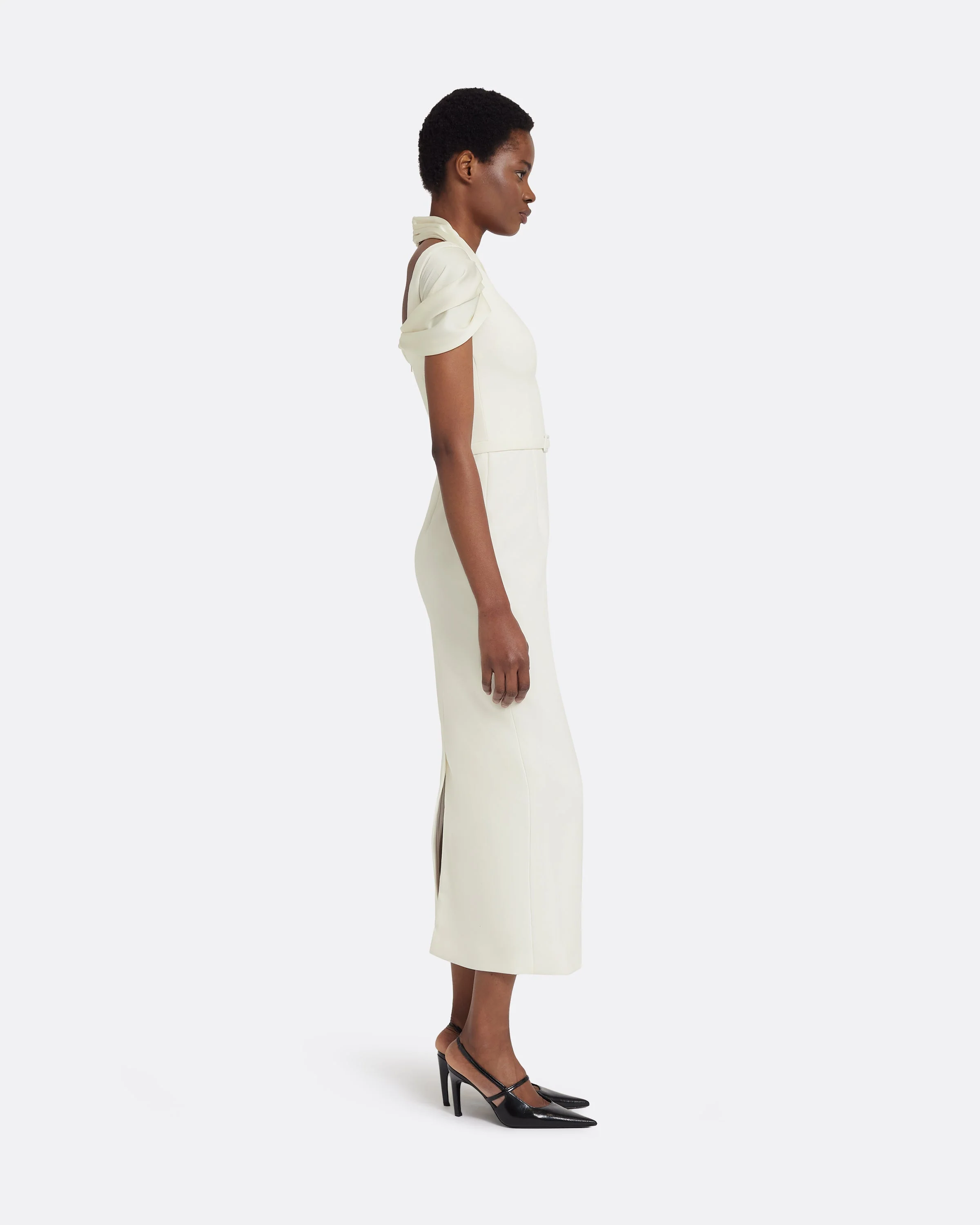 Ifara Midi Dress in Ivory - Image 4