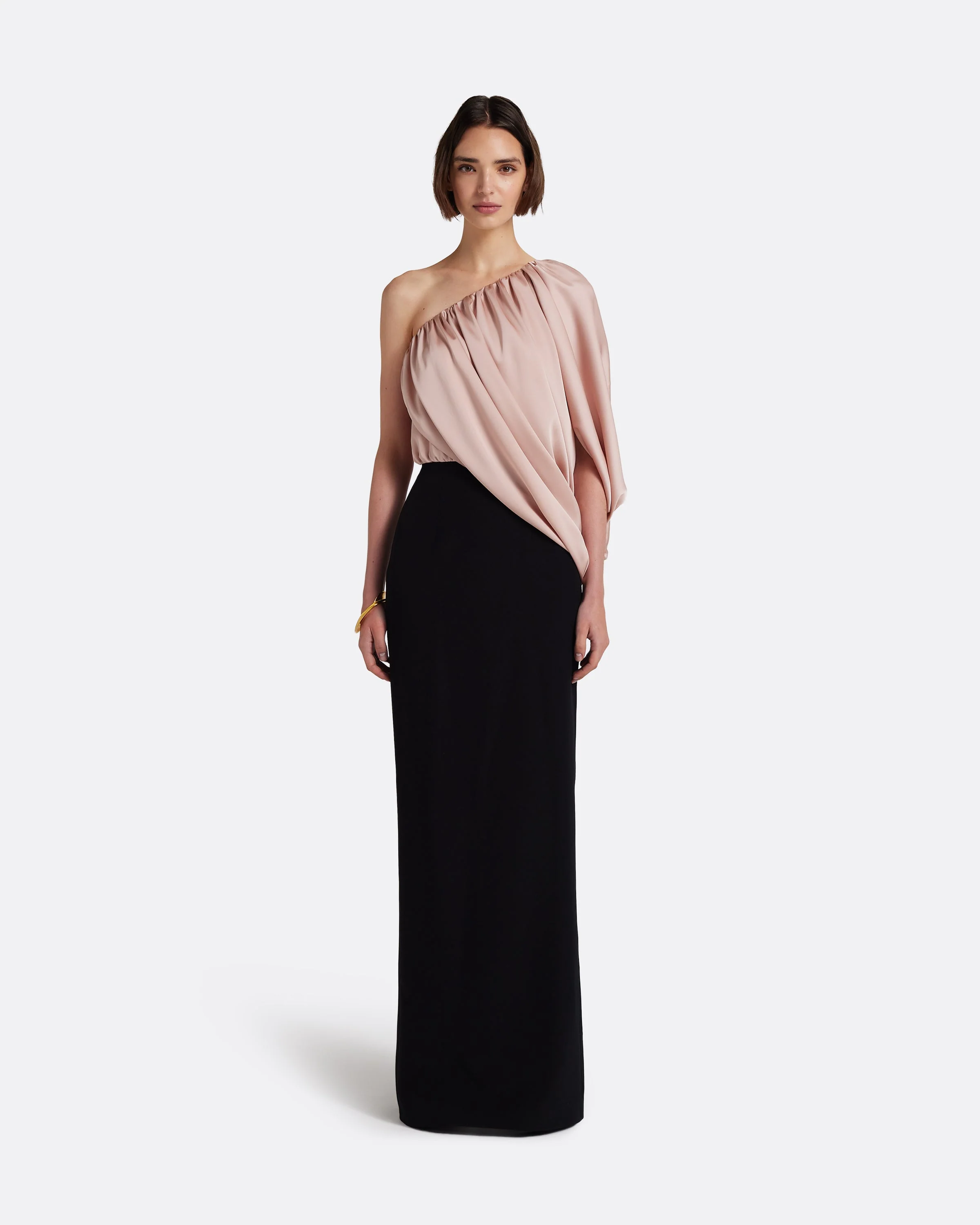 Ines Long Dress in Ballet Pink on Black - Image 6