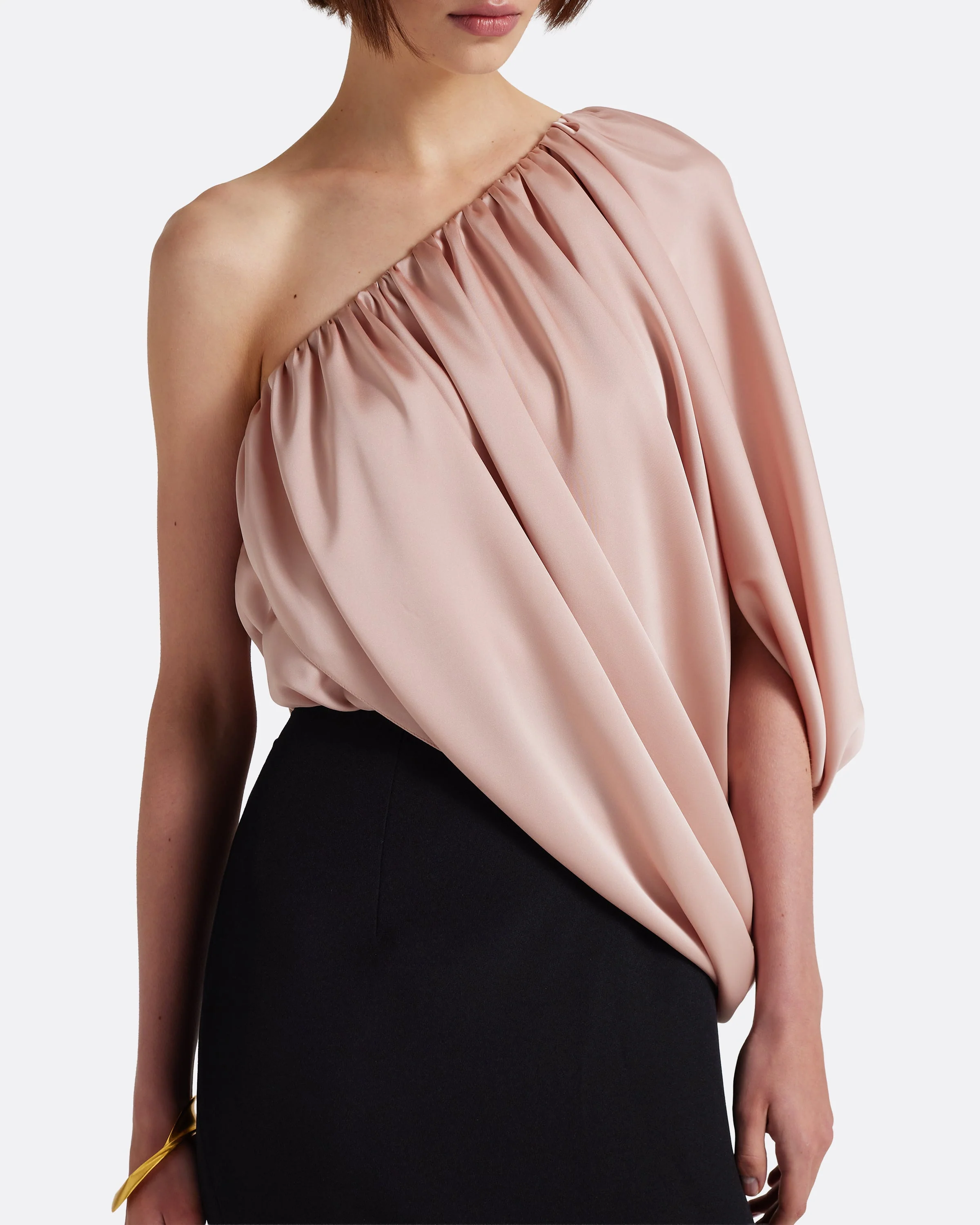 Ines Long Dress in Ballet Pink on Black - Image 8