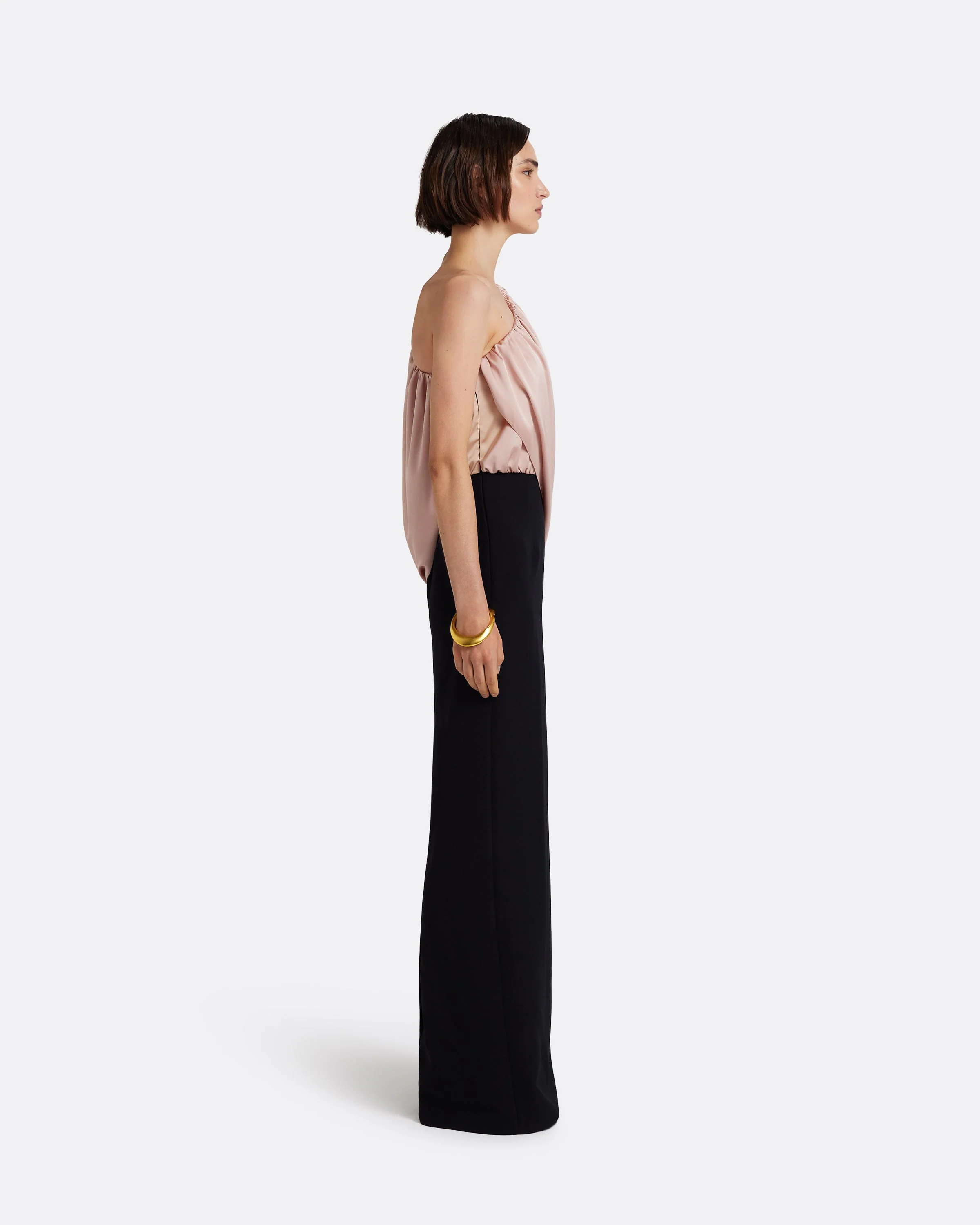 Ines Long Dress in Ballet Pink on Black - Image 9