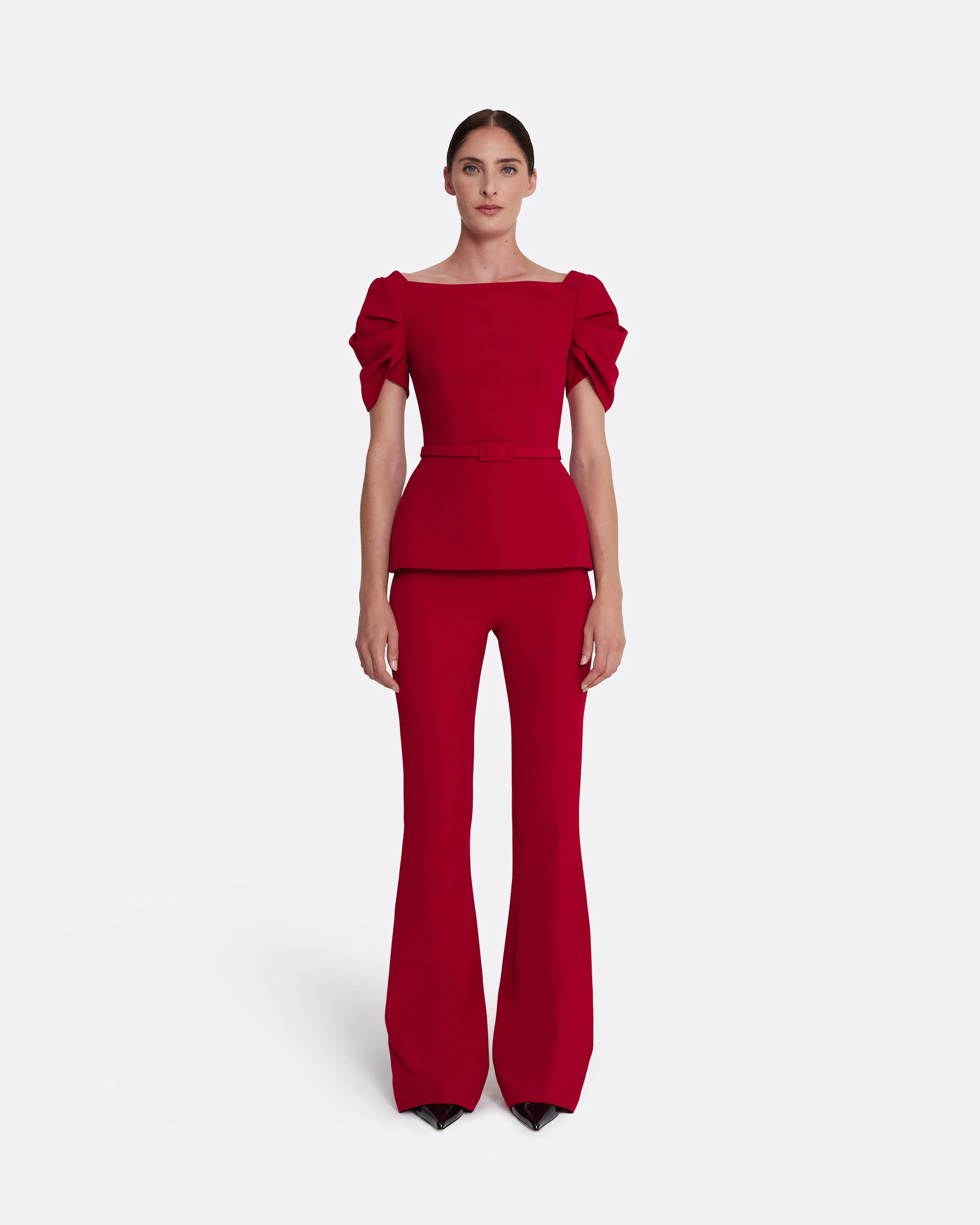 Ivana Top & Bertha Belt in Azalea Red - Image 2