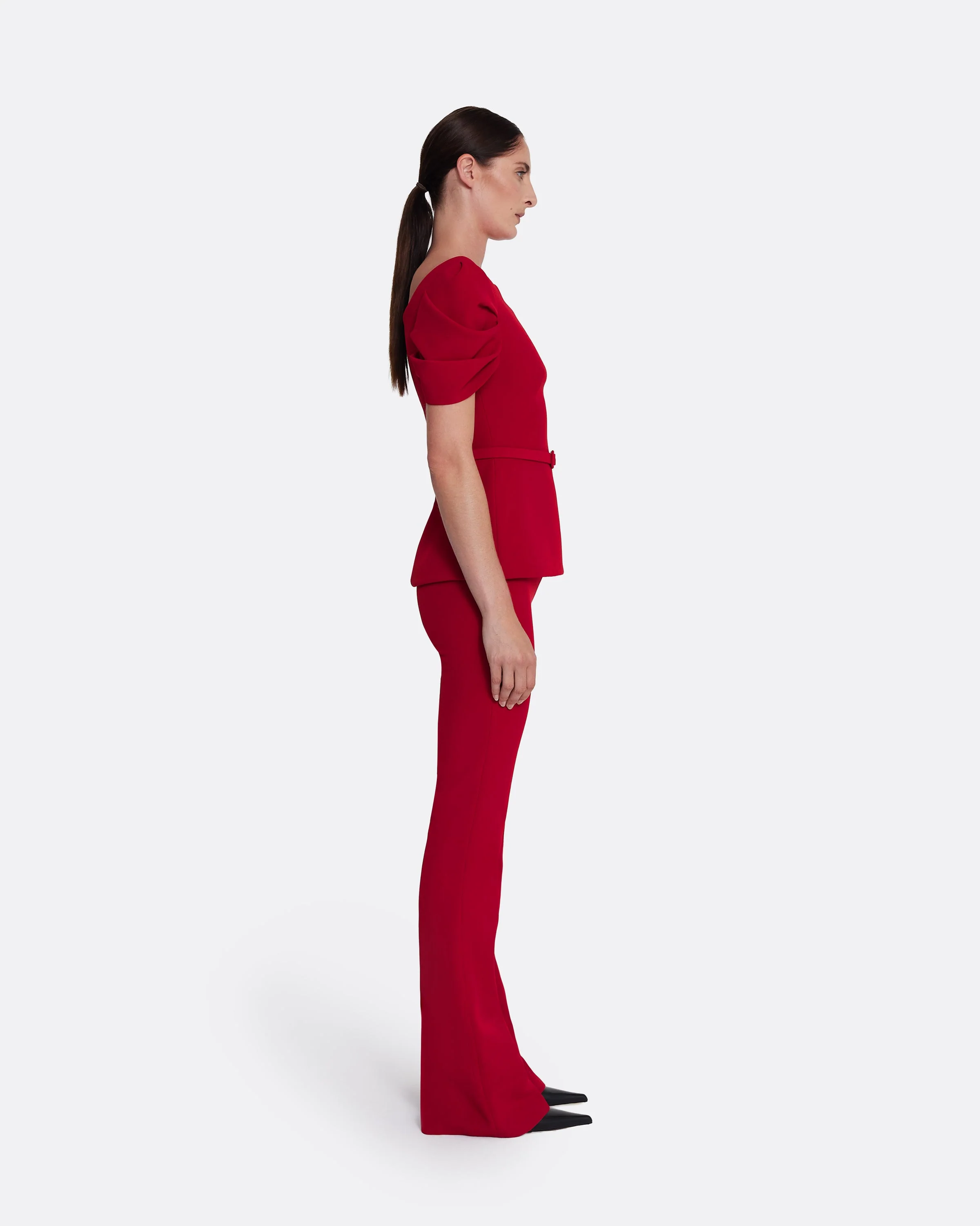 Ivana Top & Bertha Belt in Azalea Red - Image 5