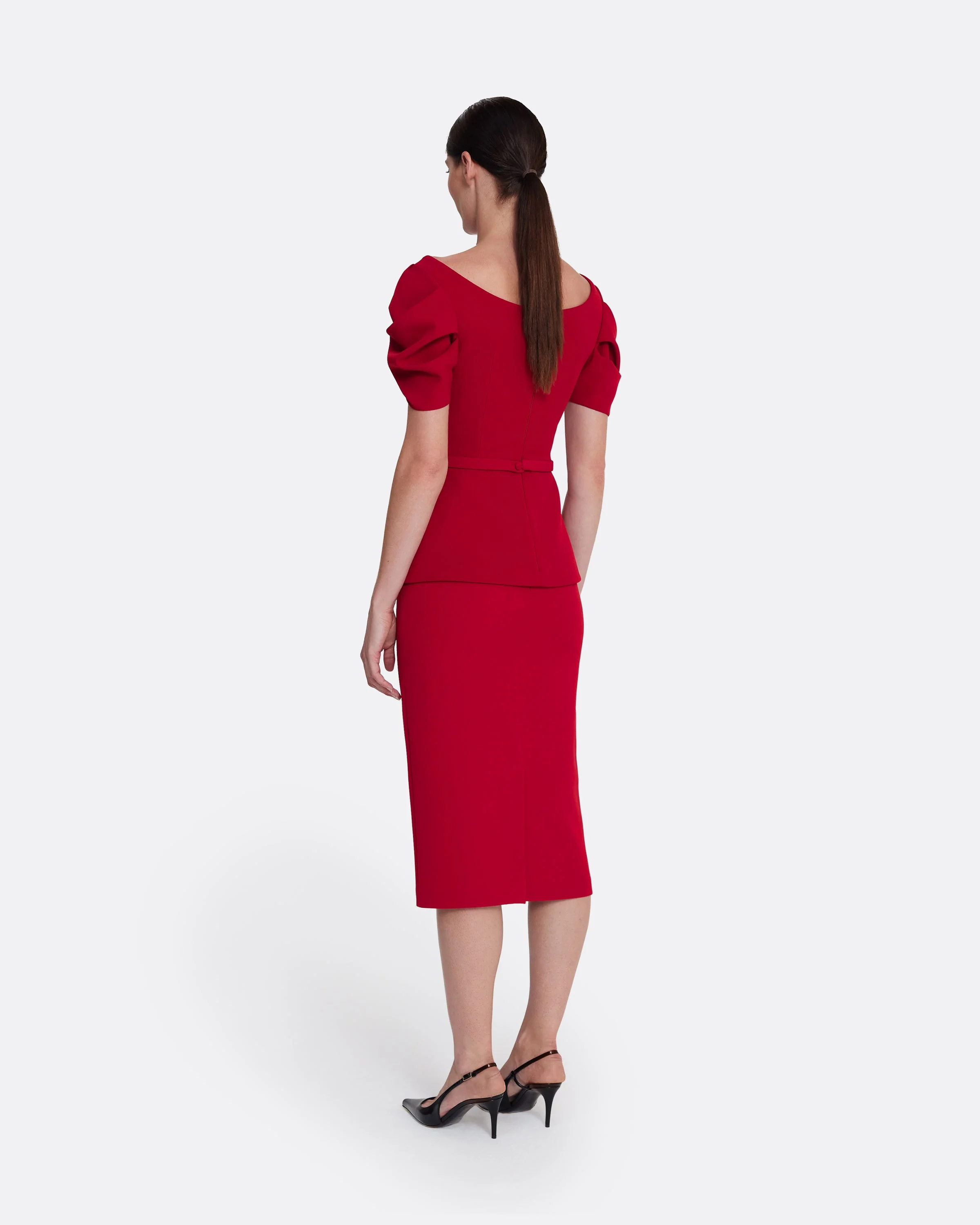 Ivana Top & Bertha Belt in Azalea Red with Multi-reds - Image 3