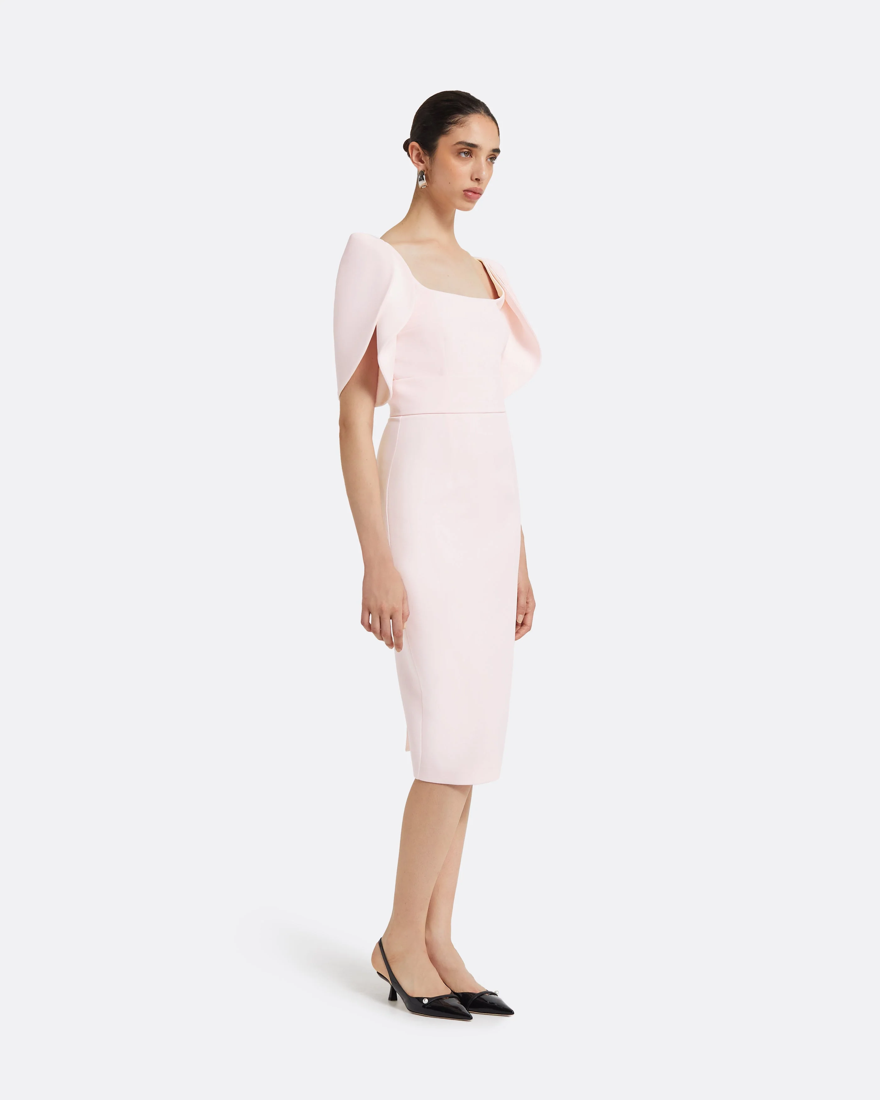 Joan Barely Pink Midi Dress - Image 12