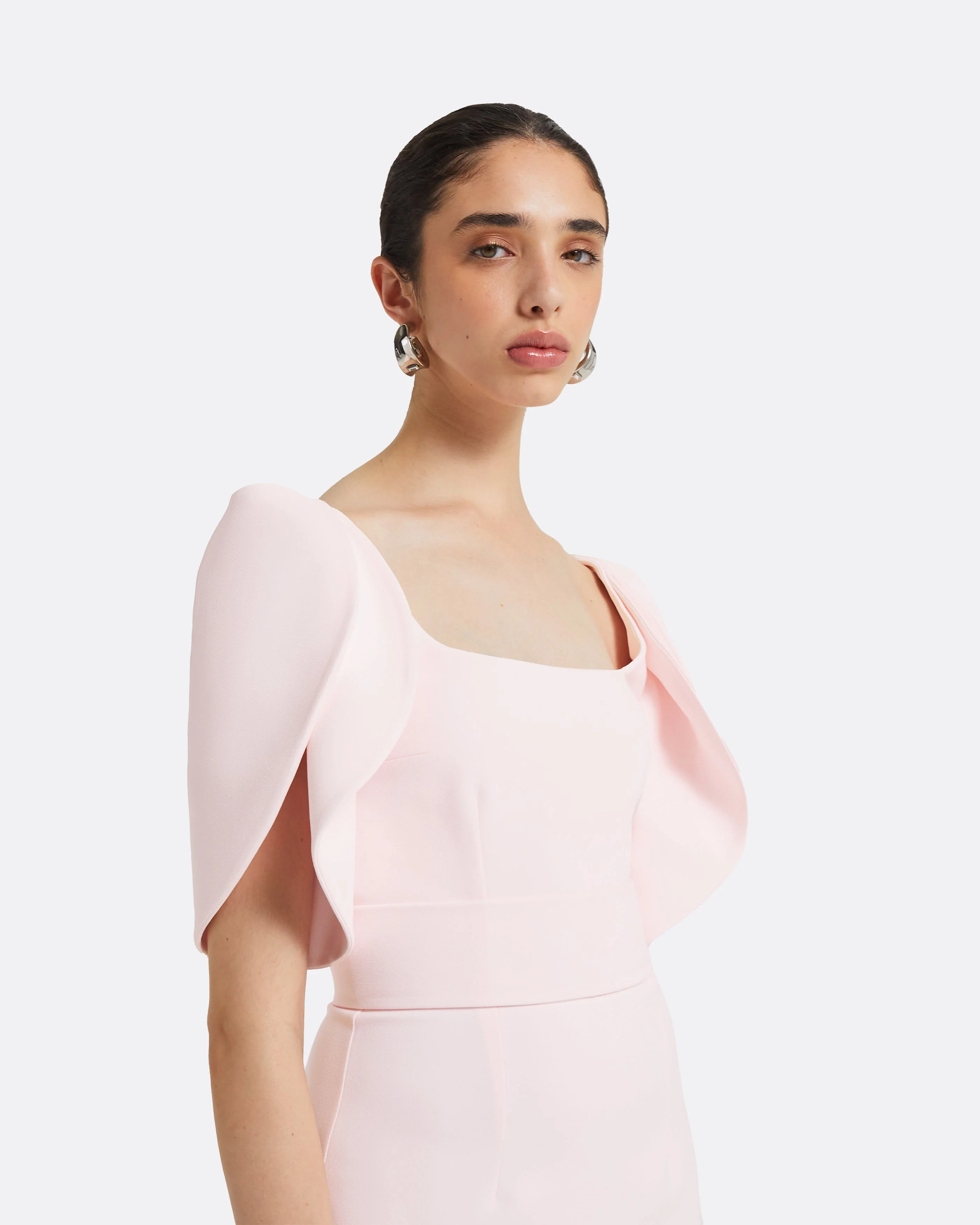 Joan Barely Pink Midi Dress - Image 14