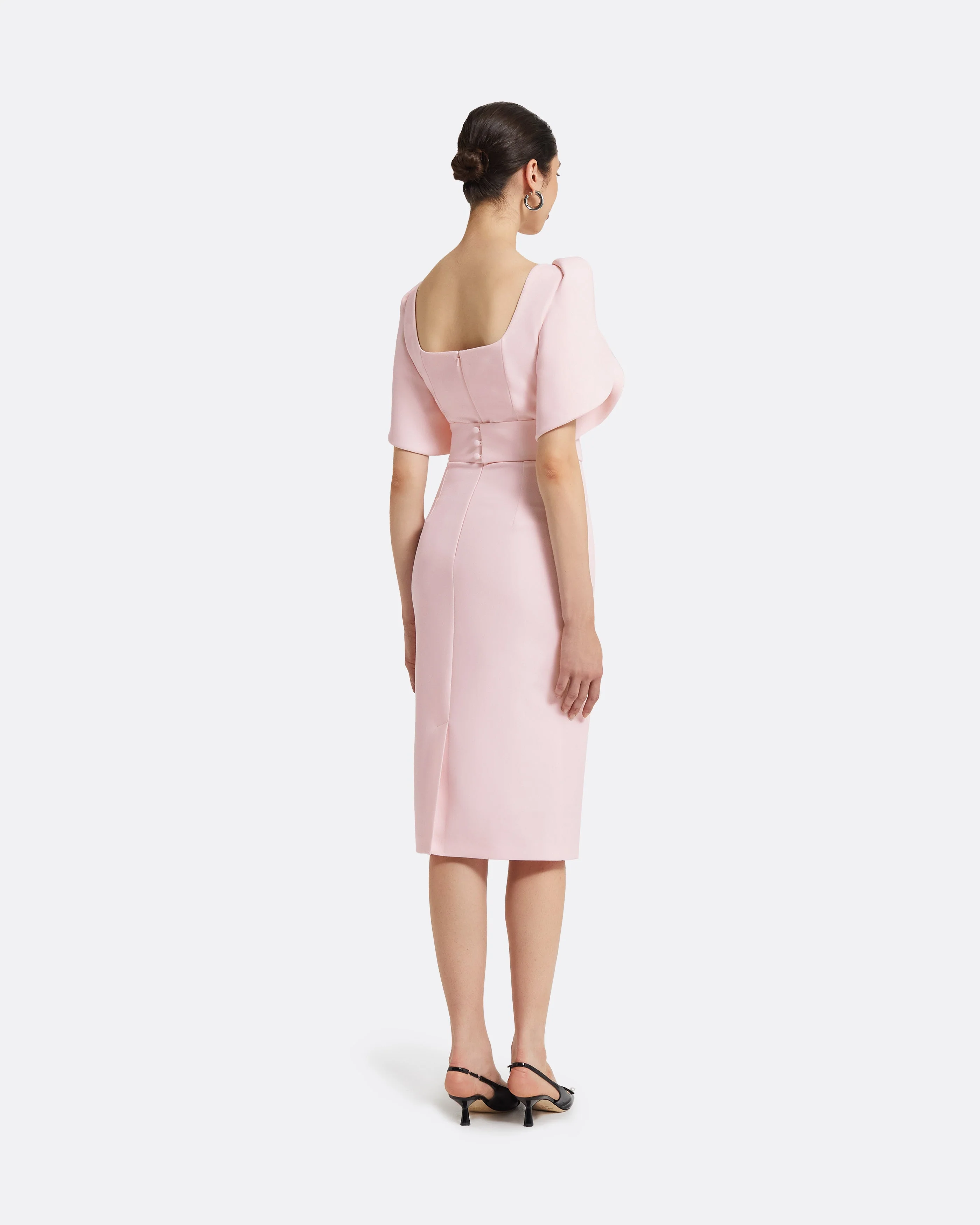Joan Barely Pink Midi Dress - Image 17