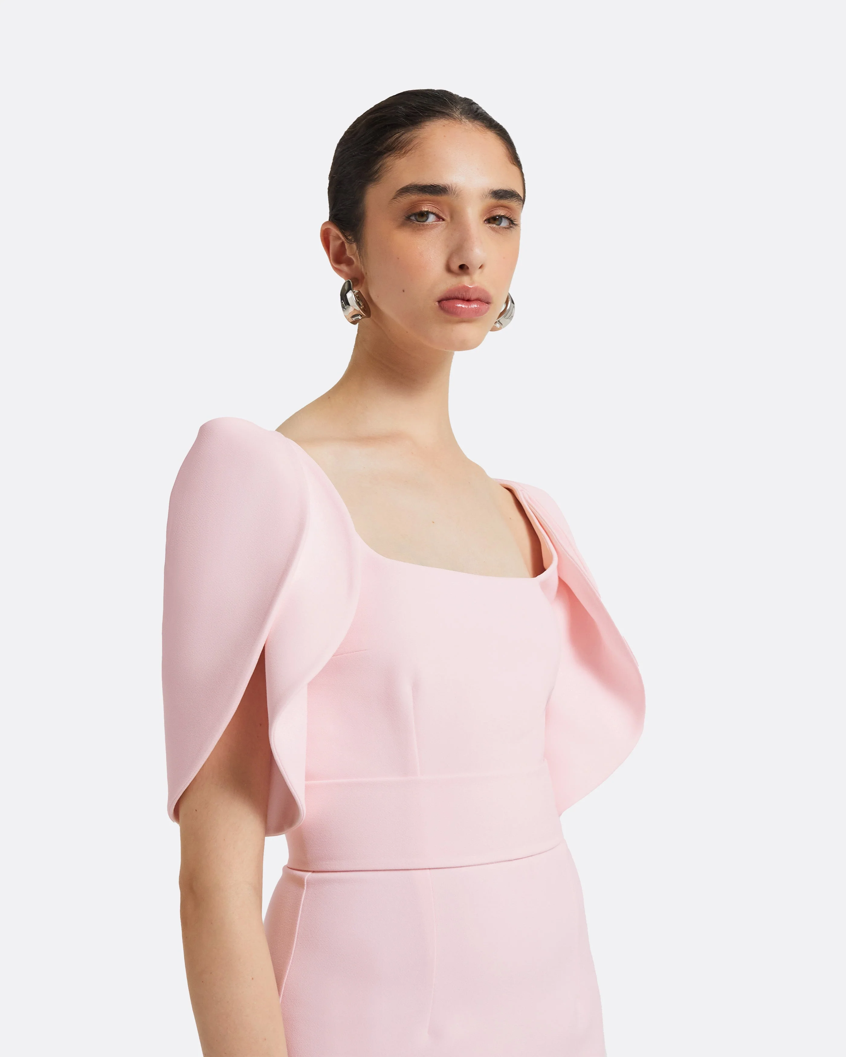 Joan Barely Pink Midi Dress - Image 18