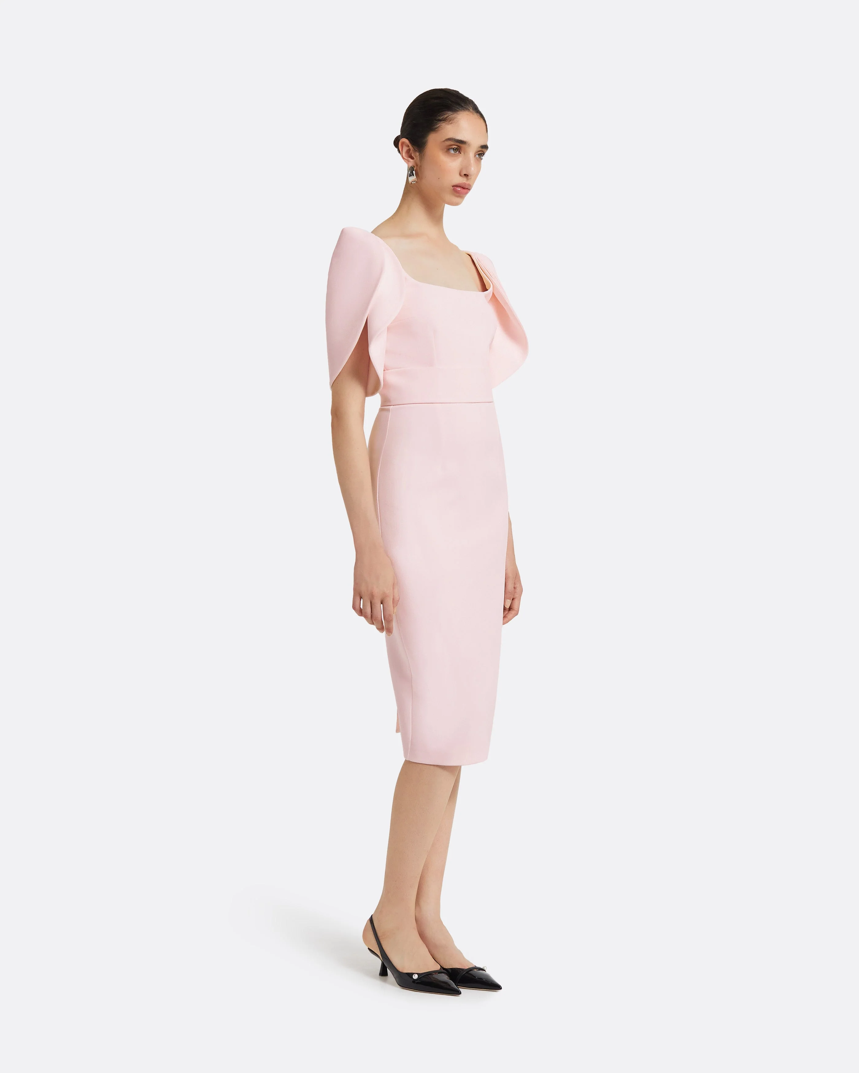 Joan Barely Pink Midi Dress - Image 19