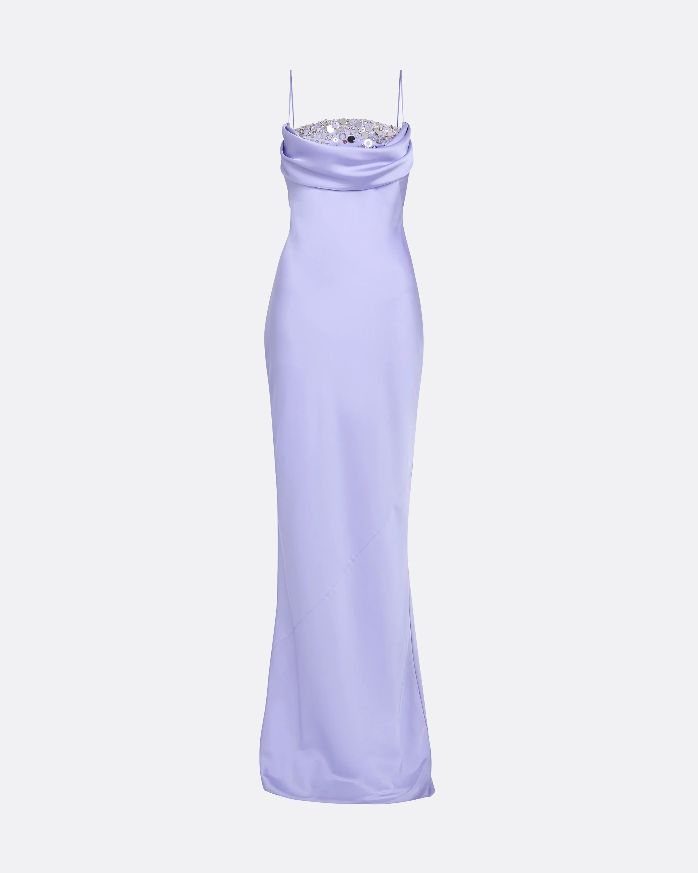 Jules Long Dress in Soft Sky with Crystal Embellishment - Image 10