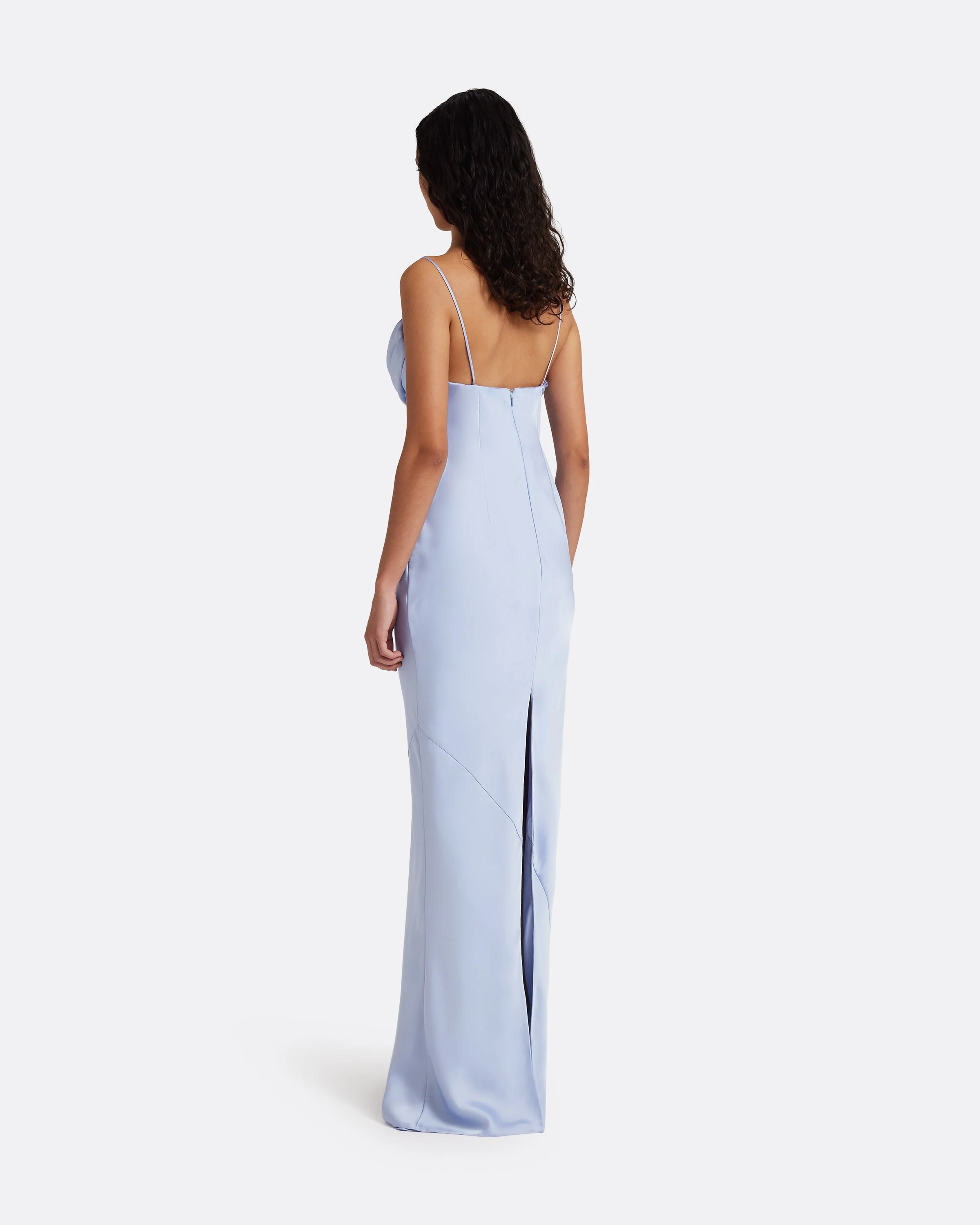 Jules Long Dress in Soft Sky with Crystal Embellishment - Image 2