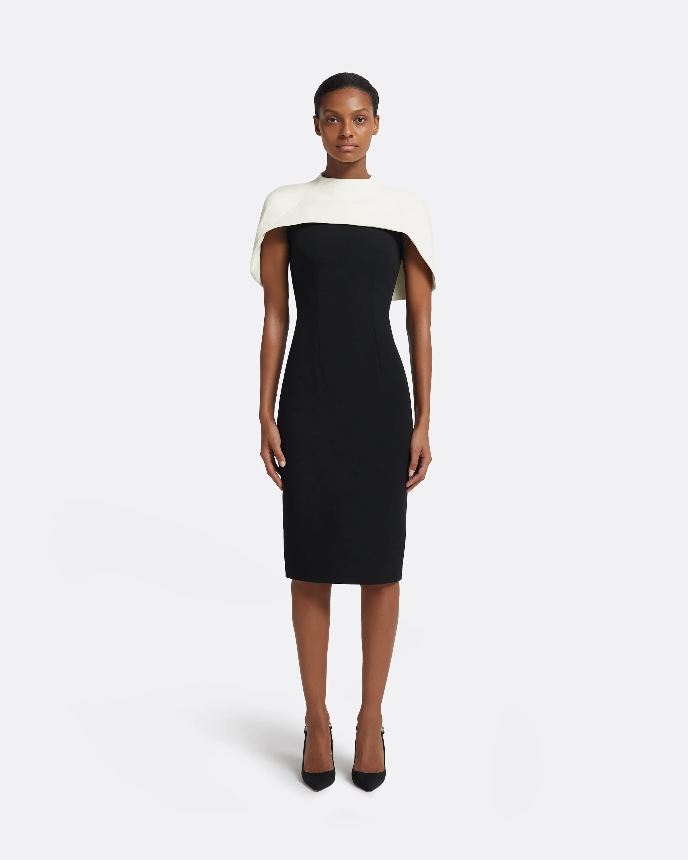 Kalika Ivory & Black Midi Dress - Image 11