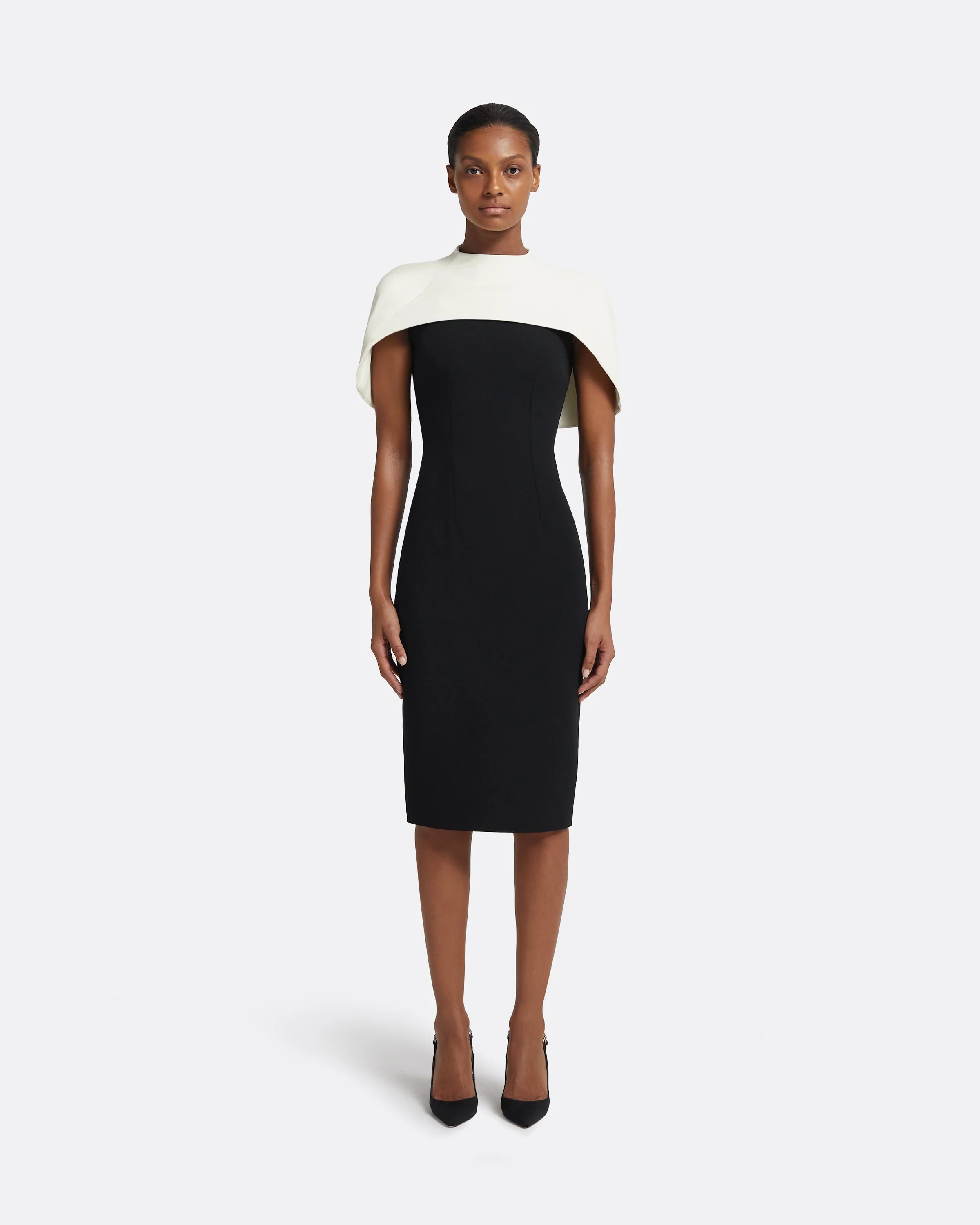 Kalika Ivory & Black Midi Dress - Image 6