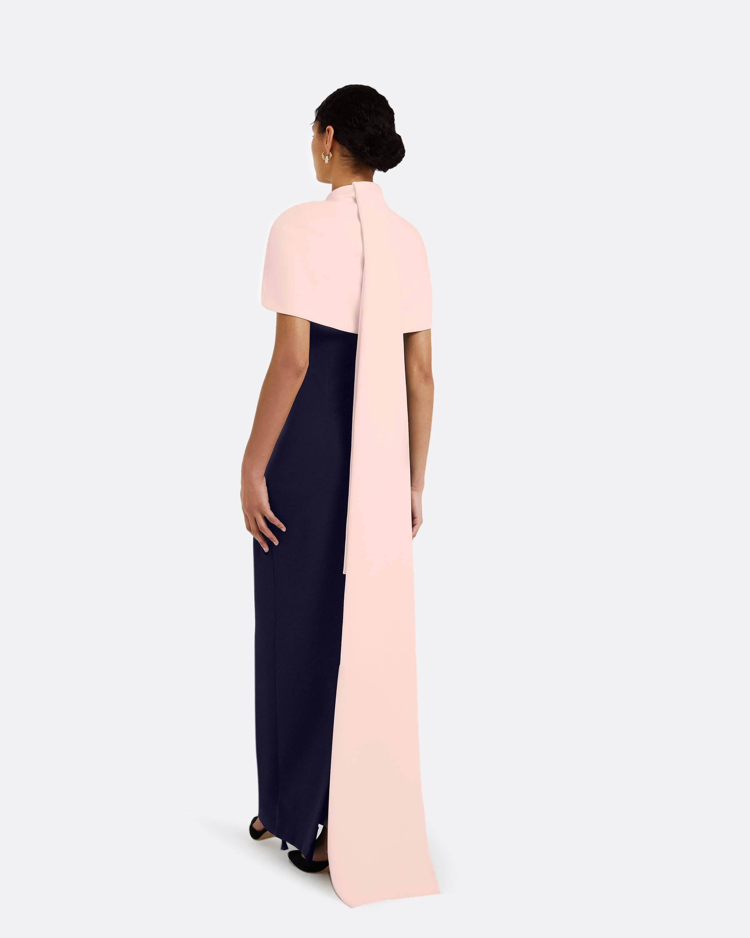Kalika Long Dress in Azurite & Pale Pink - Image 2
