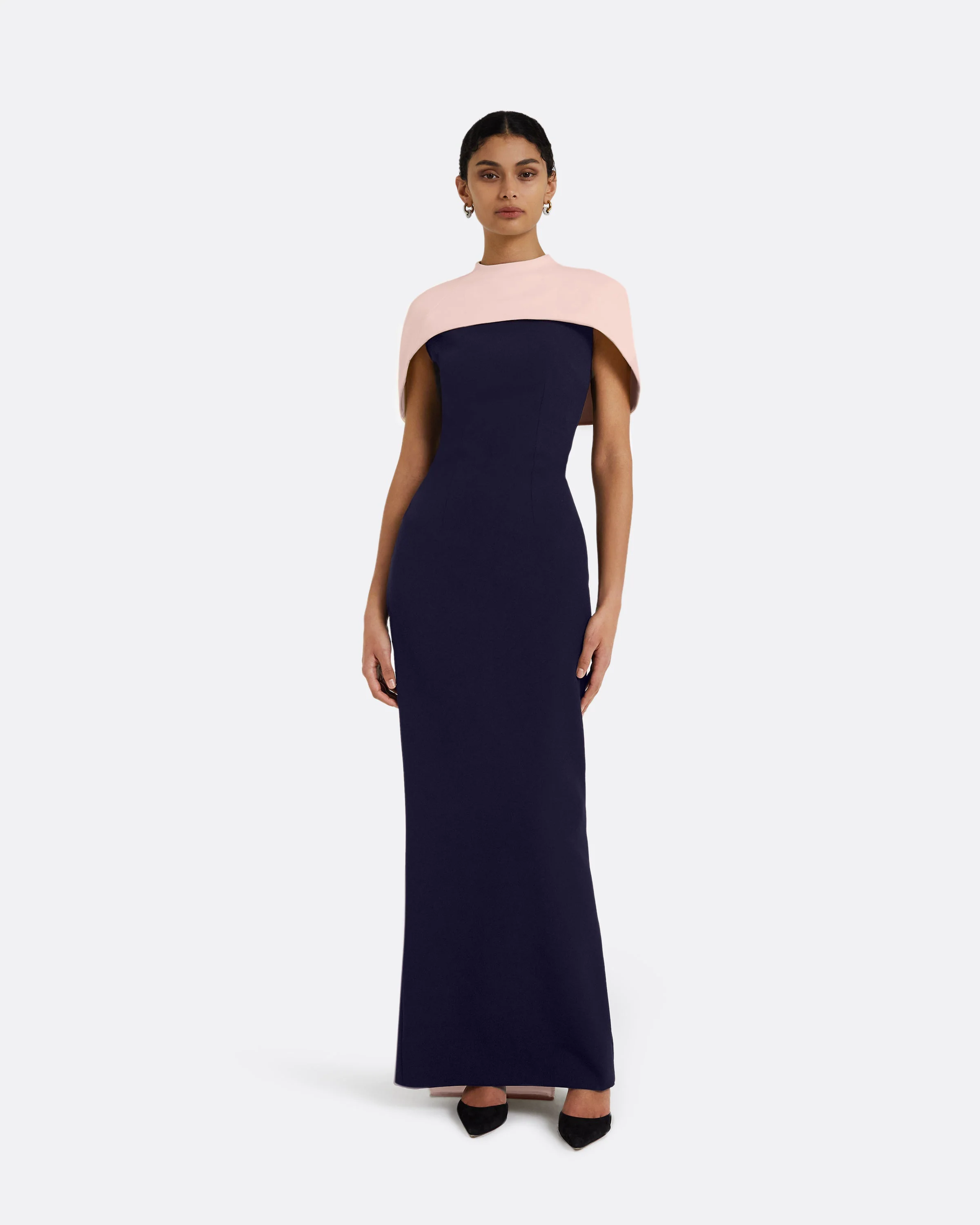 Kalika Long Dress in Azurite & Pale Pink - Image 6