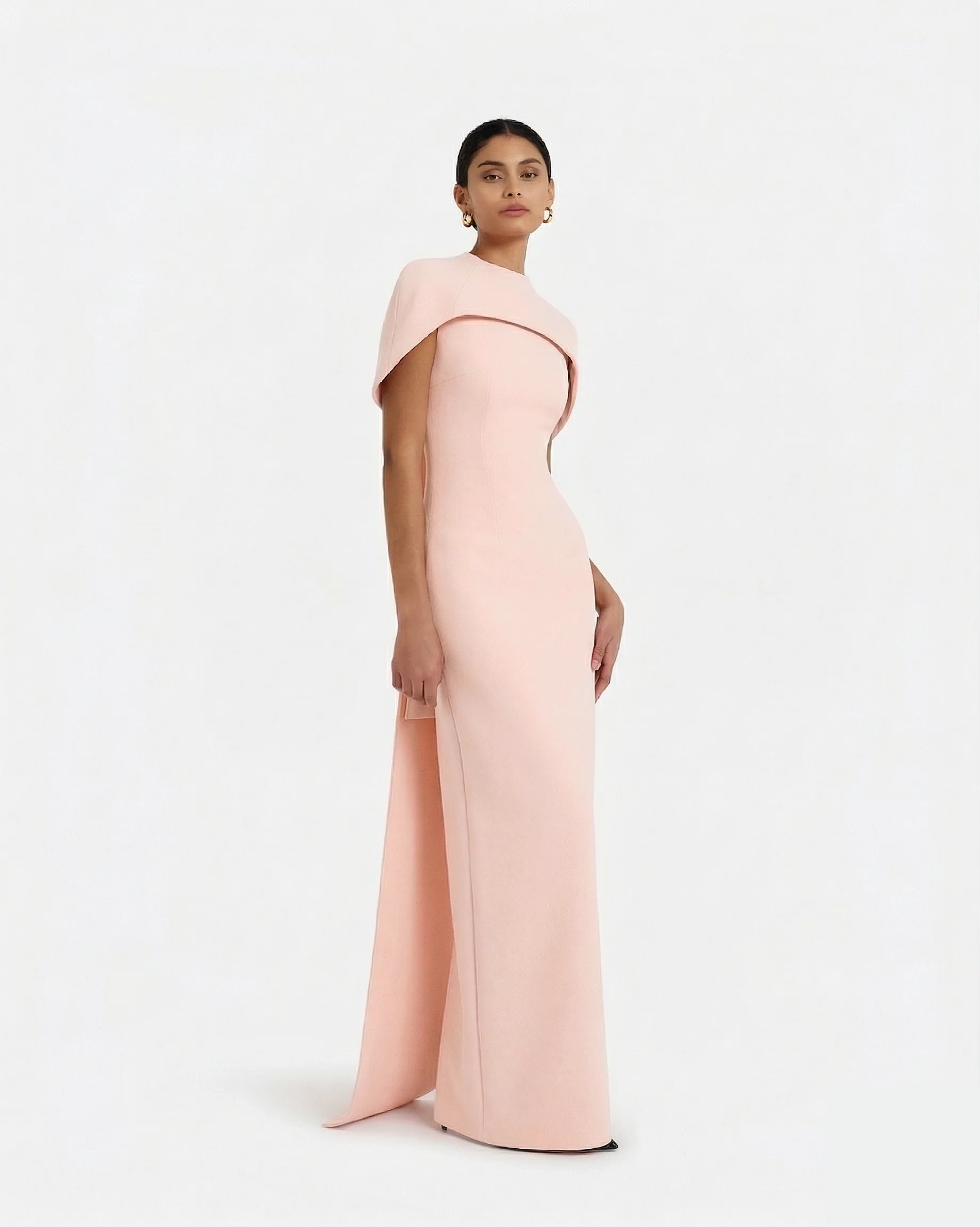 Kalika Long Dress in Pale Pink - Image 4