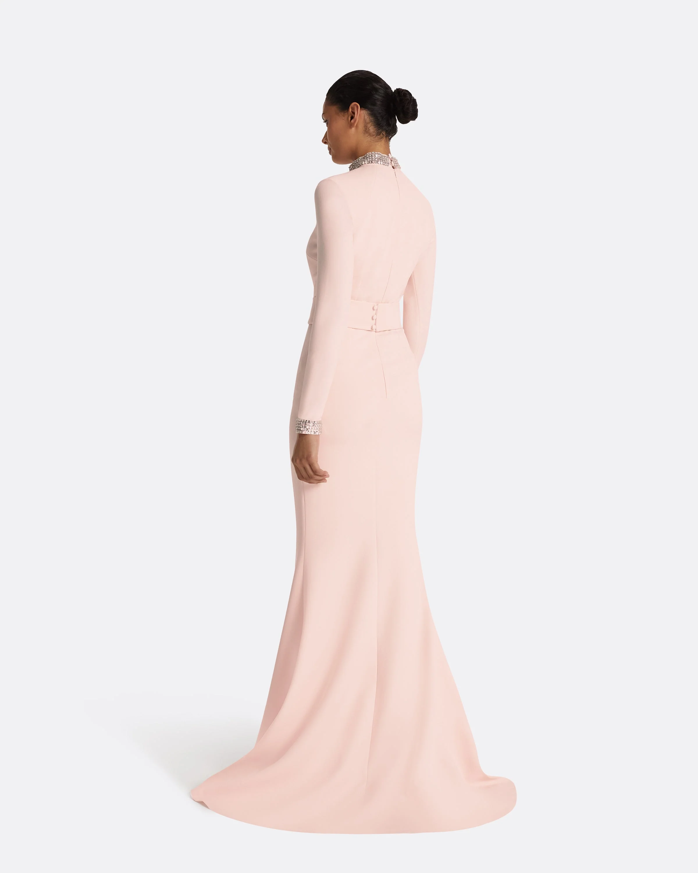 Kamala Pale Pink & Mirror Disc Embroidery Long Dress - Image 6