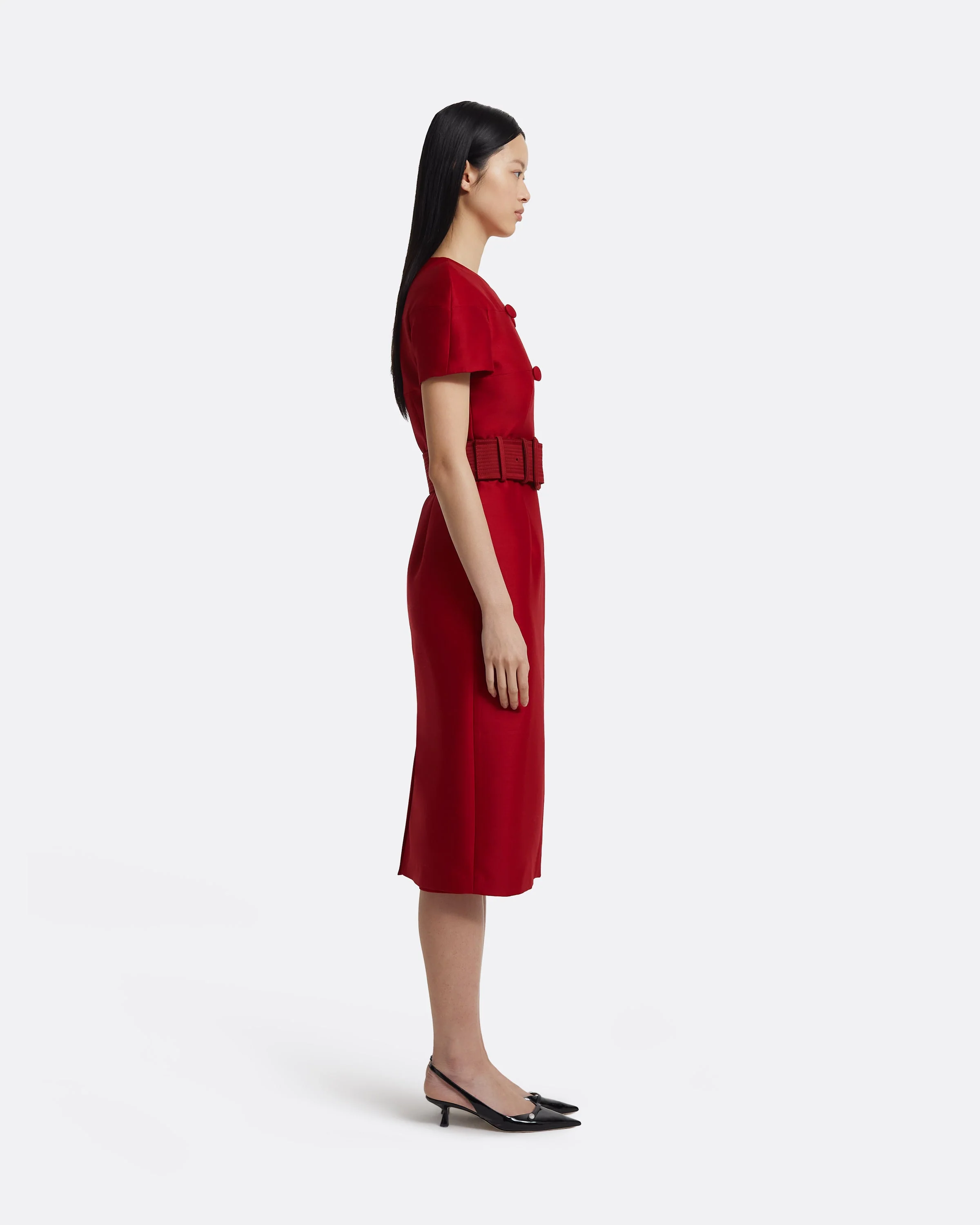 Kamari Midi Dress in Swinton on Radiant Red - Image 4