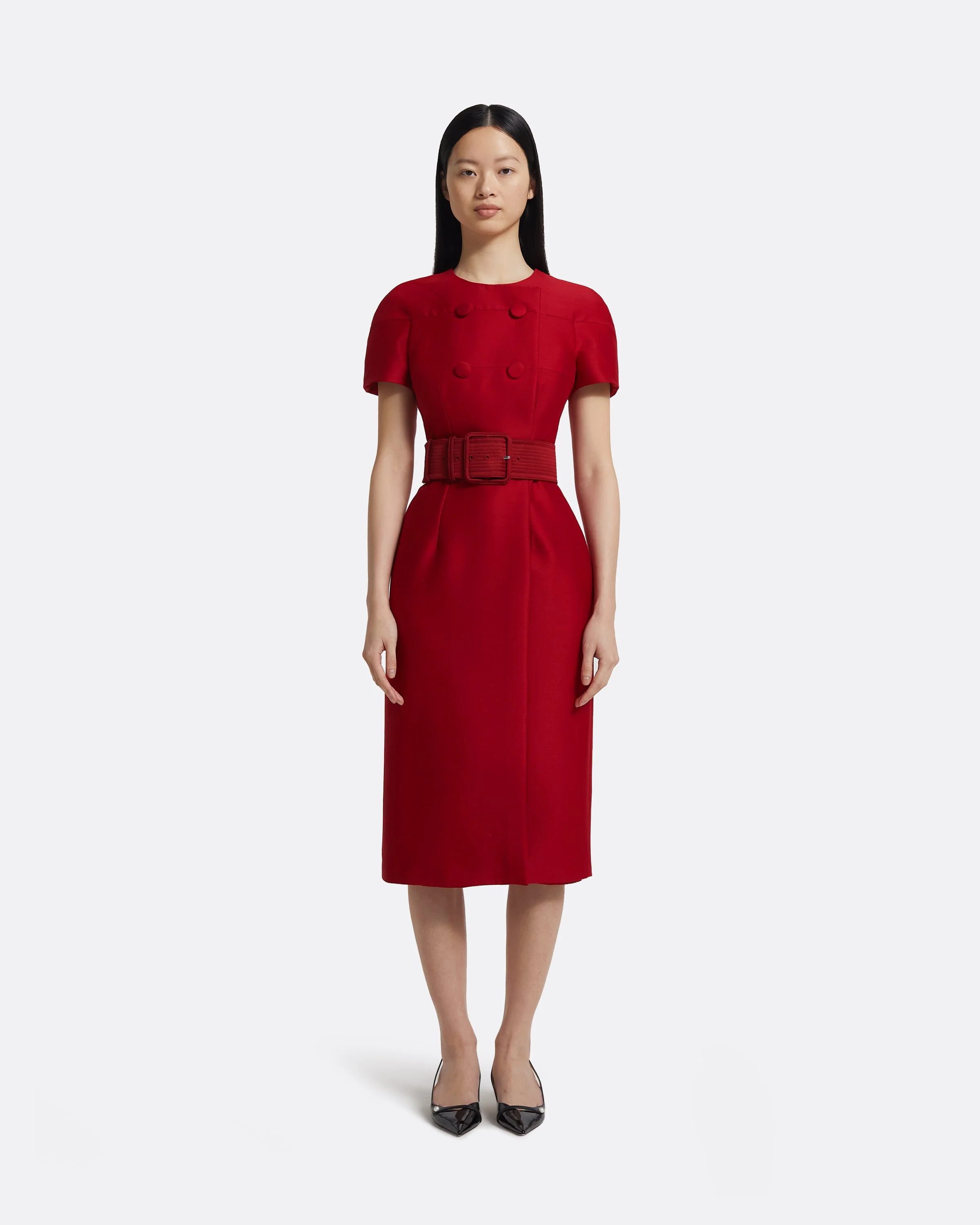 Kamari Midi Dress in Swinton on Radiant Red - Image 6