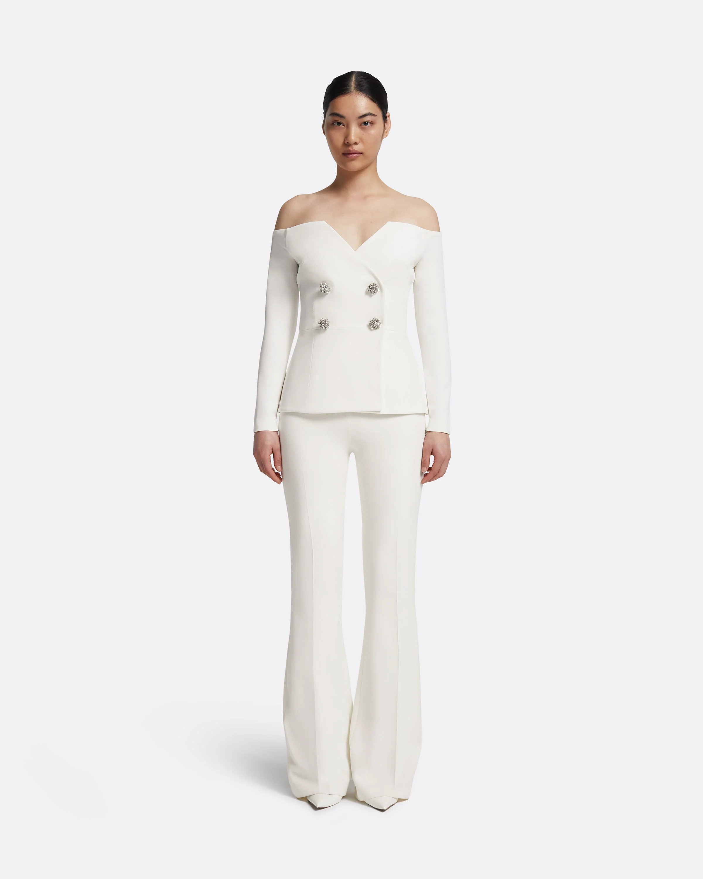 Kamile Jacket in Ivory with Crystal - Image 2