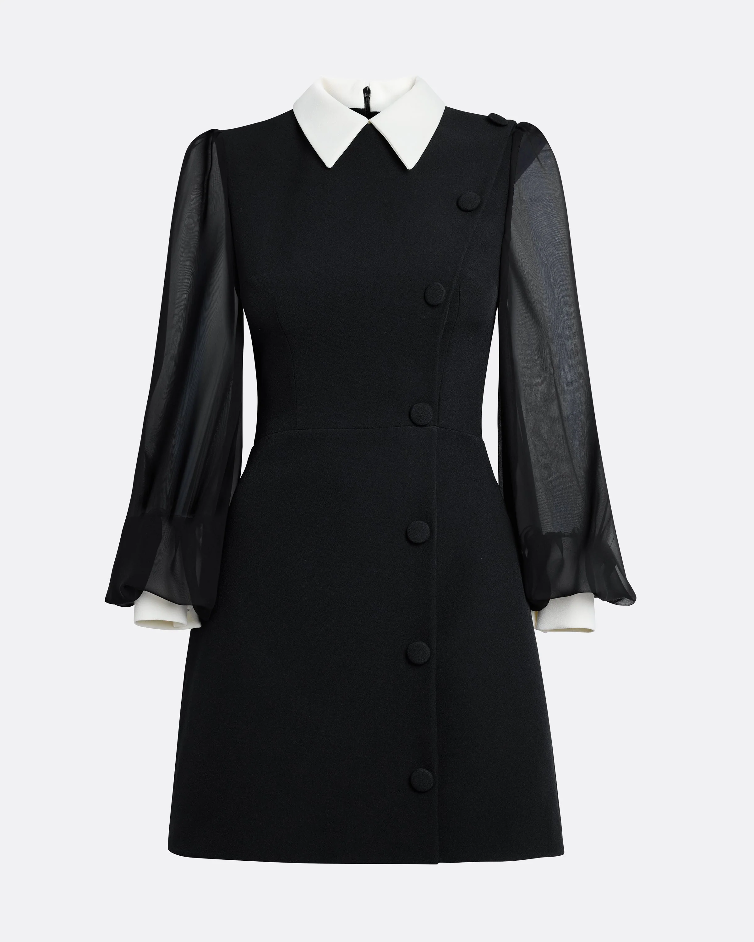 Karena Short Dress in Ivory on Black - Image 5